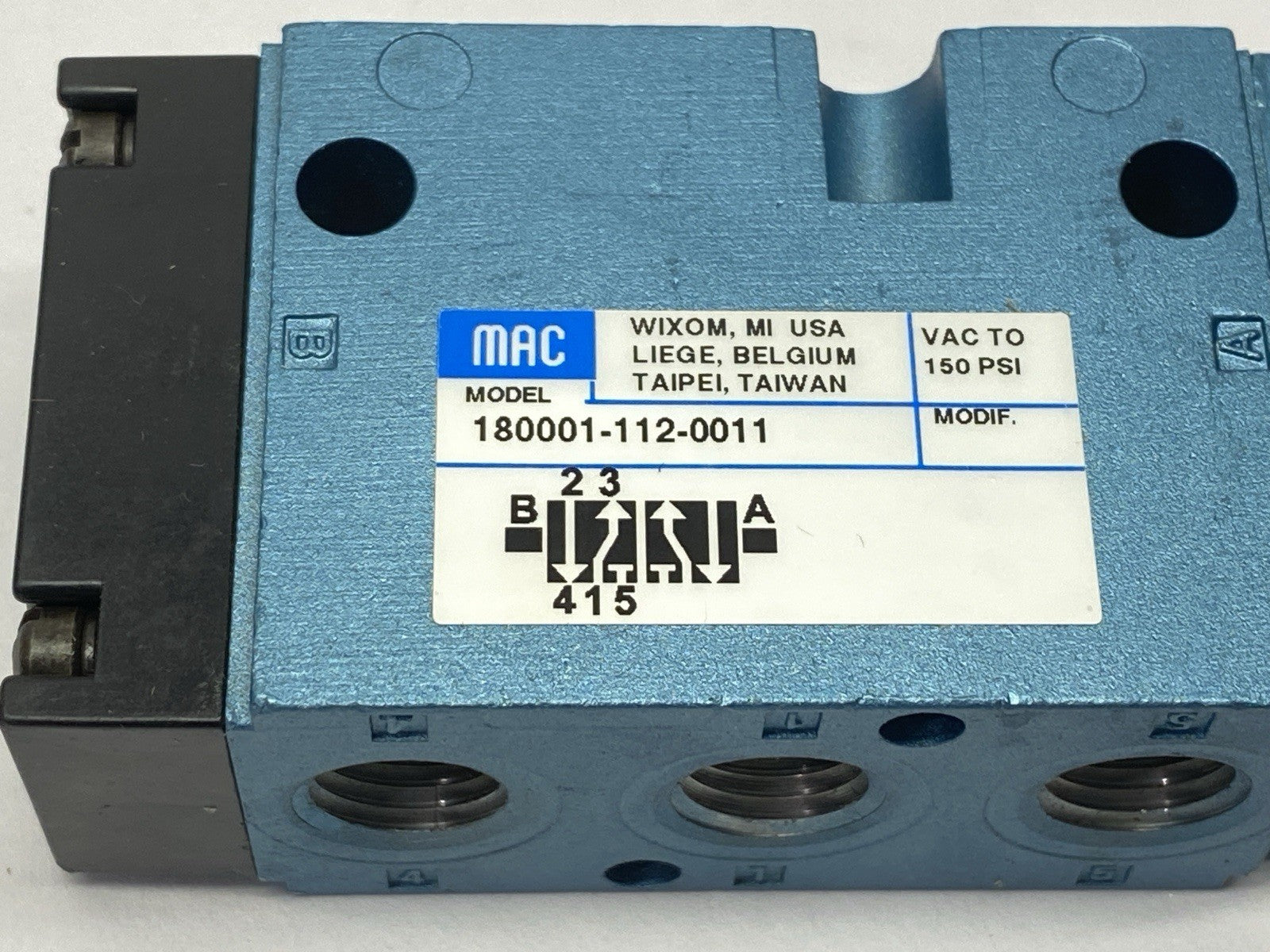 Mac Valves 180001-112-0011 4-Way Pneumatic Solenoid Valve - Maverick Industrial Sales