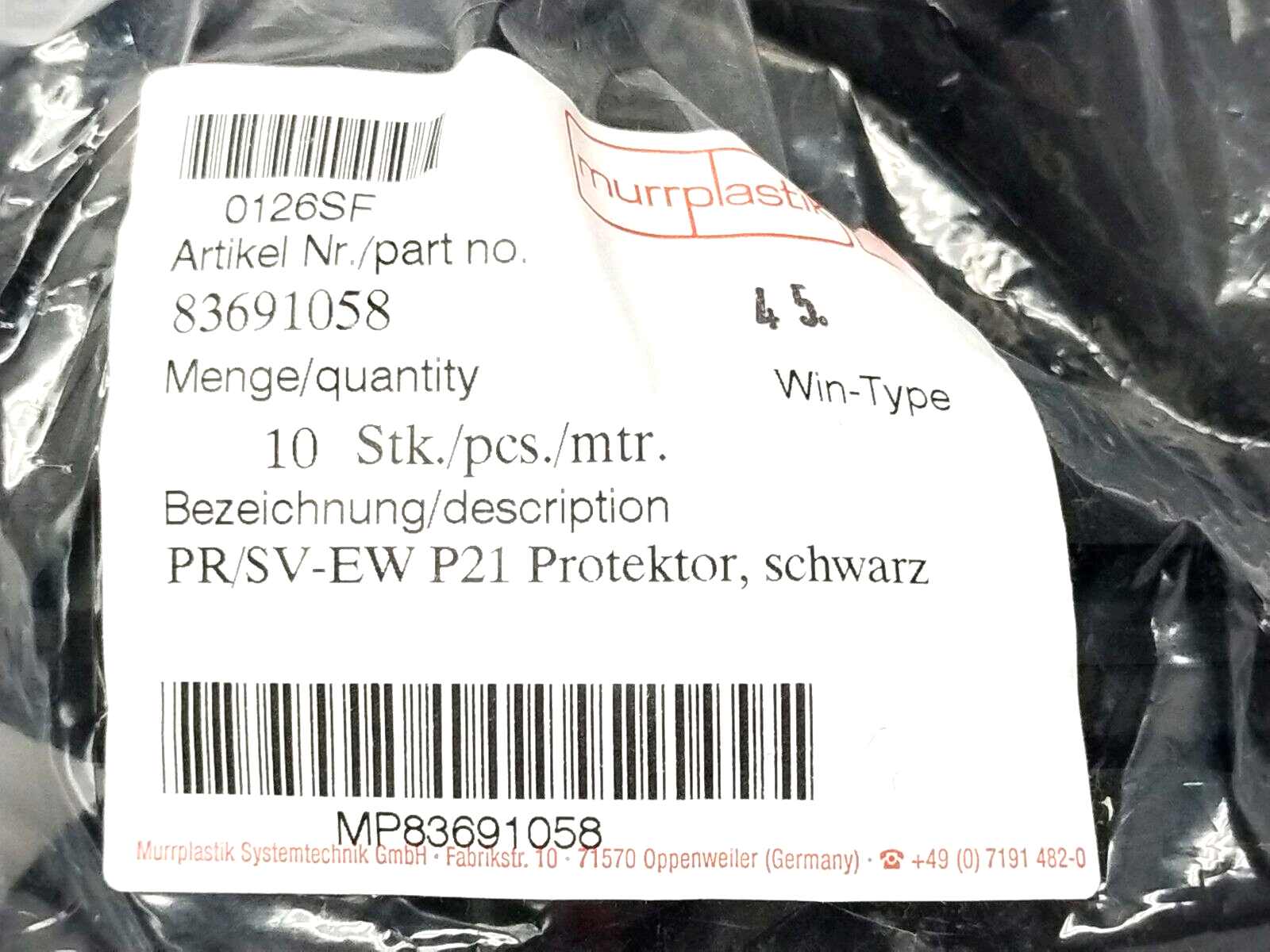 Murrplastik 83691058 Conduit Wear Protector PR/SV-EW P21 LOT OF 10 - Maverick Industrial Sales