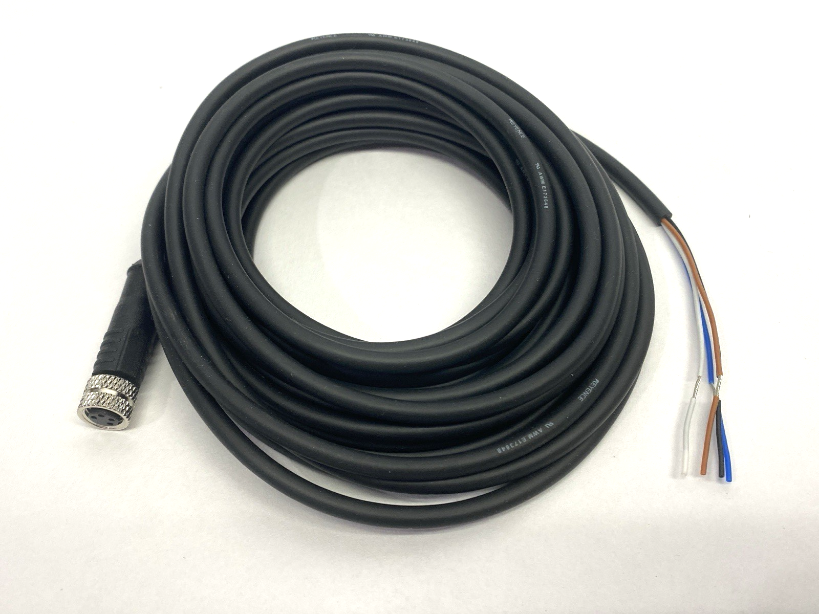 Keyence OP-88715 Single Ended Female Cordset M8 4-Pin 5m - New – Open box - Maverick Industrial Sales