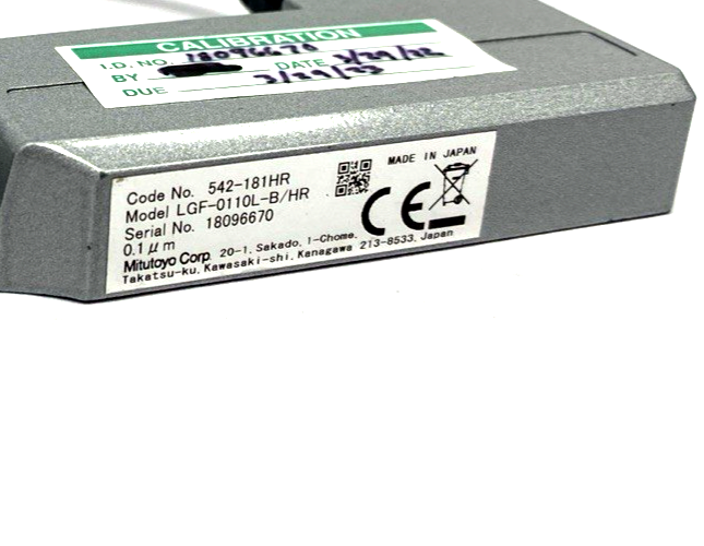 Mitutoyo 542-181HR Linear Gauge 0.1 µ m LGF-0110L-B/HR - Maverick Industrial Sales