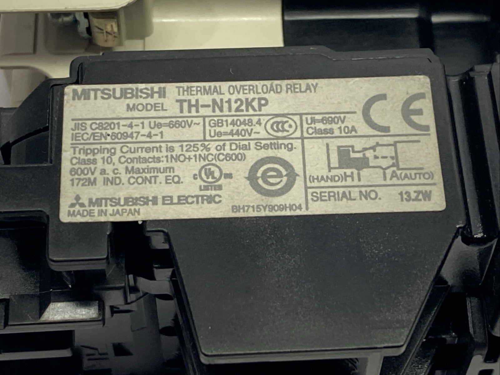 Mitsubishi S-N10 Magnetic Contactor w/ TH-N12KP Thermal Overload Relay - Maverick Industrial Sales