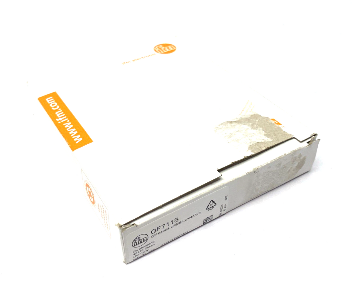 GF711S | ifm Fail-Safe Inductive Sensor, PNP 2x OSSD, GIFA4004-2PS/SIL2/V4A/US - New – Open box - Maverick Industrial Sales