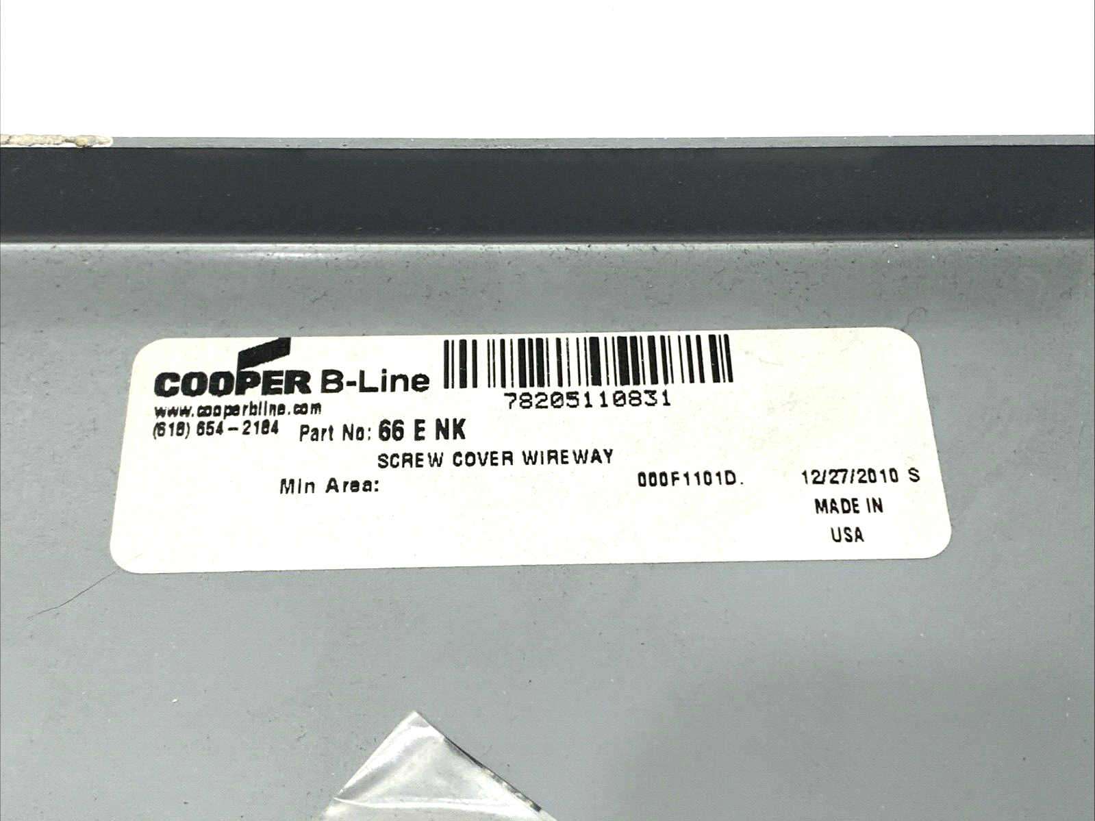 Cooper 66-E-NK B-Line End Wireway Screw Cover 6" x 6" PAINTED WHITE - Maverick Industrial Sales