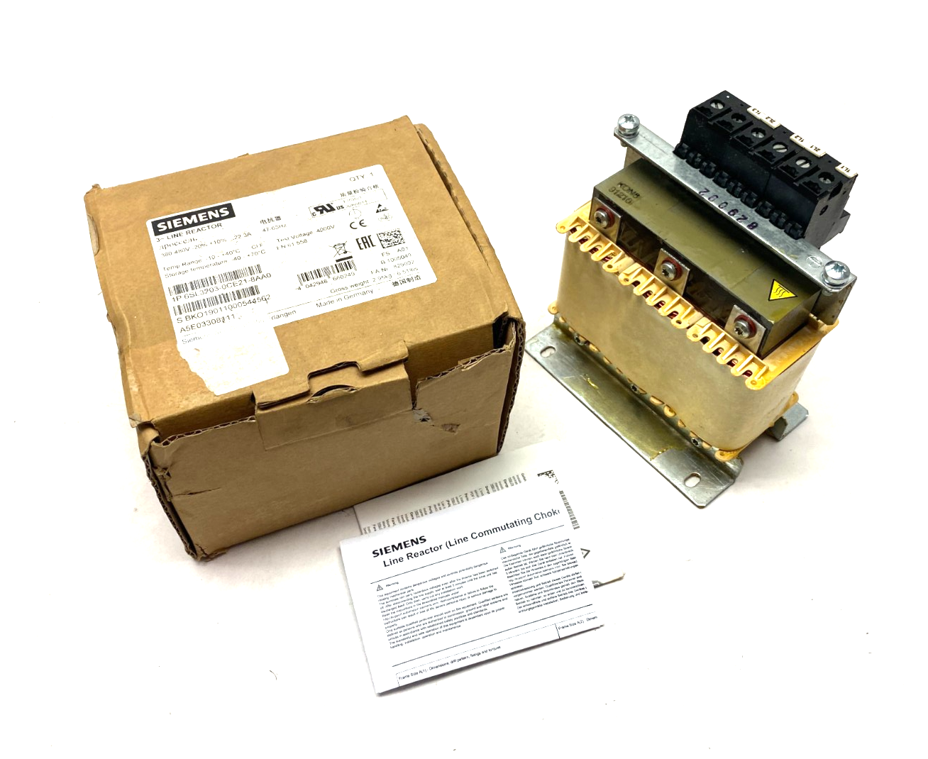 Siemens 6SL3203-0CE21-8AA0 SINAMICS Line Reactor 380-480V - Maverick Industrial Sales