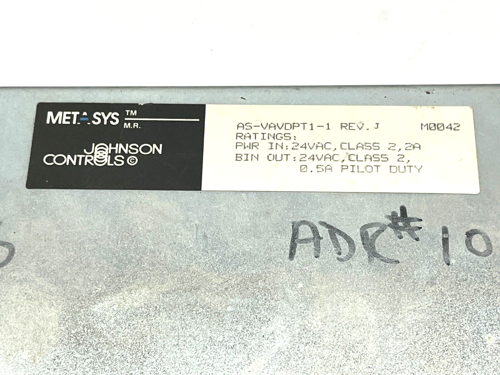 Johnson Controls AS-VAVDPT1-1 Rev J Metasys Variable Air Volume Controller - Maverick Industrial Sales