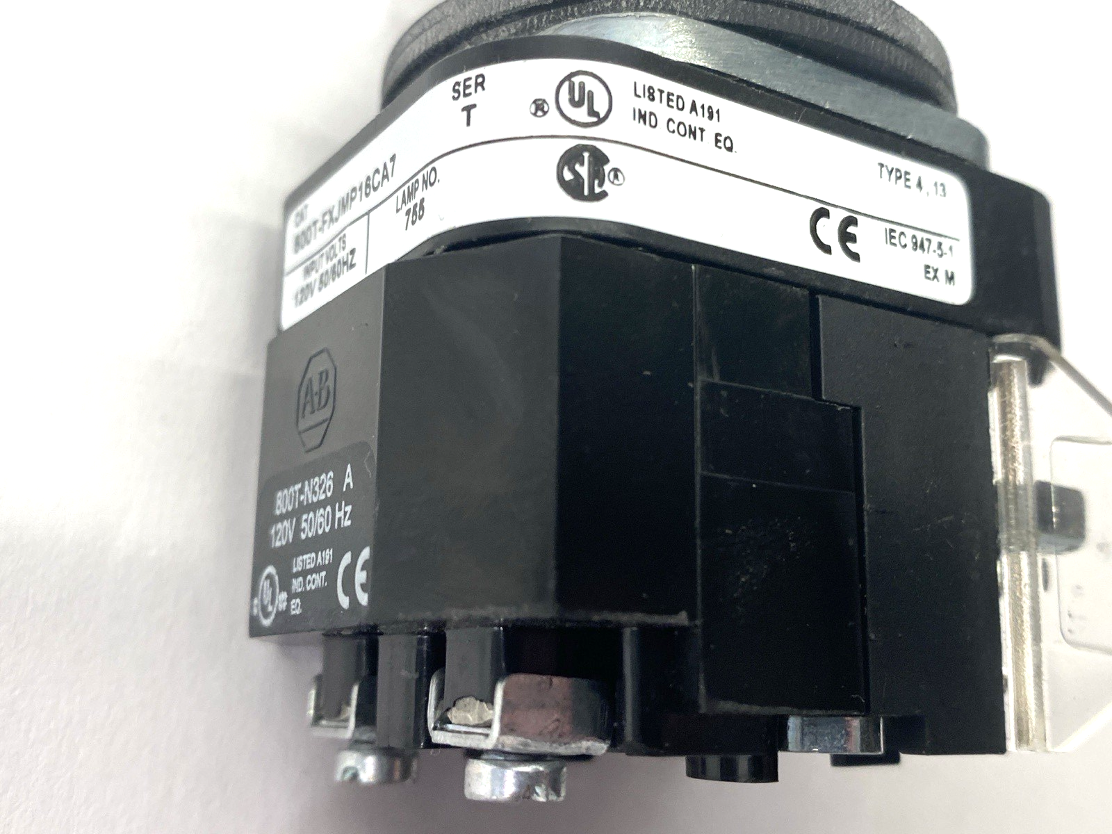 Allen Bradley 800T-FXJMP16CA7 Ser T Push-Pull Button 30mm MISSING MUSHROOM HEAD - Maverick Industrial Sales
