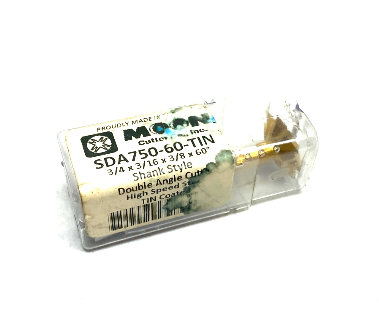 Moon SDA750-60-TIN Shank Style Double Angle Cutter 3/4 x 3/16 x 3/8 x 60° HSS - Maverick Industrial Sales