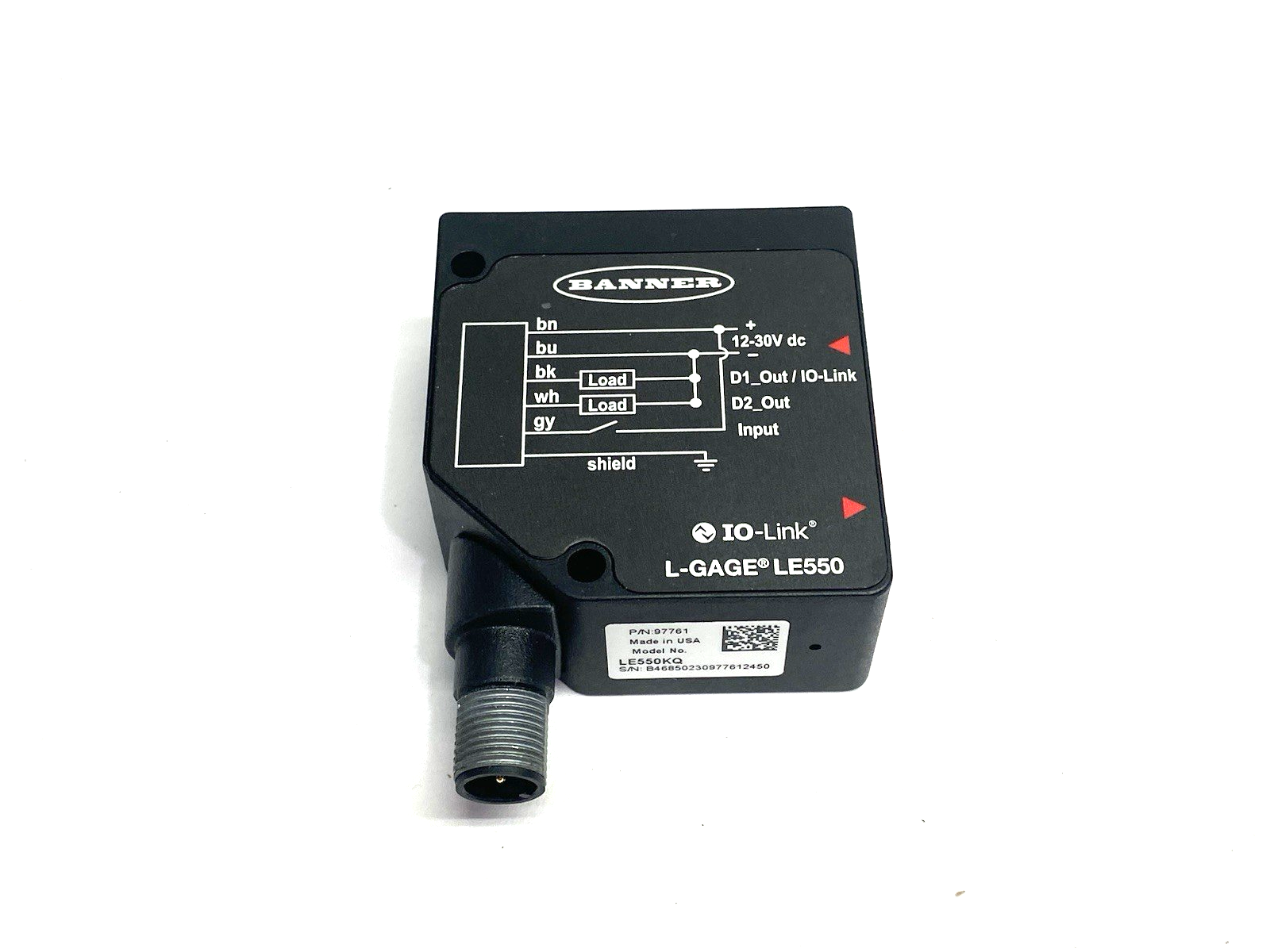 LE550KQ | Banner IO-Link Laser Displacement Sensor; Range: 100-1000 mm 97761 - Used - Maverick Industrial Sales