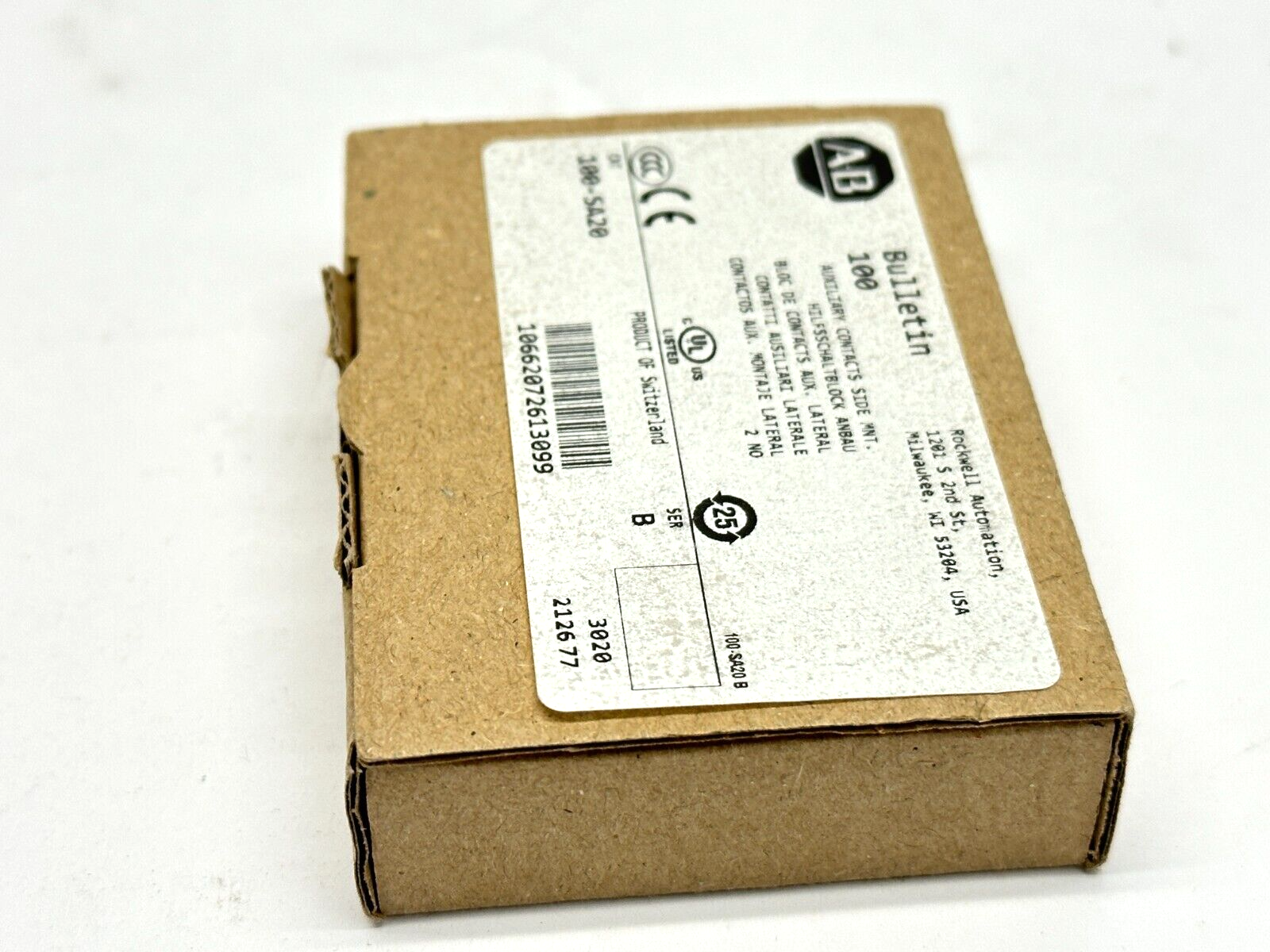 Allen Bradley 100-SA20 Ser B Auxillary Contact Side Mount - Maverick Industrial Sales