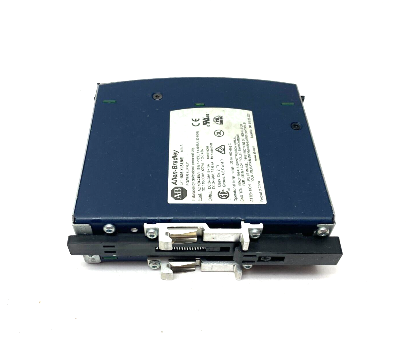 Allen Bradley 1606-XLS120E Ser. A Single Phase Power Supply 24VDC 5A BROKEN CLIP - Maverick Industrial Sales