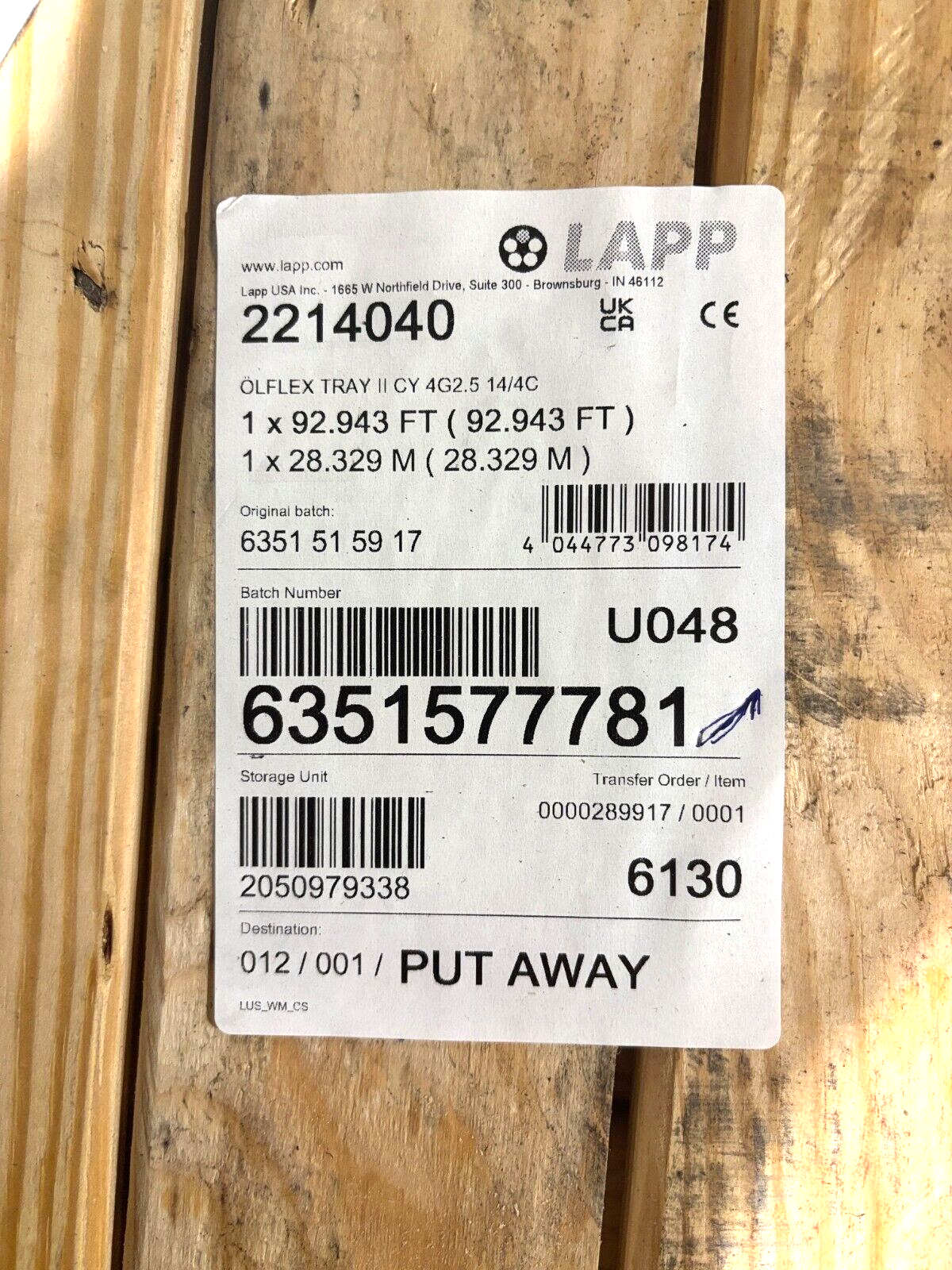 LAPP 2214040 Cable OLFLEX TRAY II CY 4G2.5 14/4C 92 FT 4C 14 AWG Black - Maverick Industrial Sales