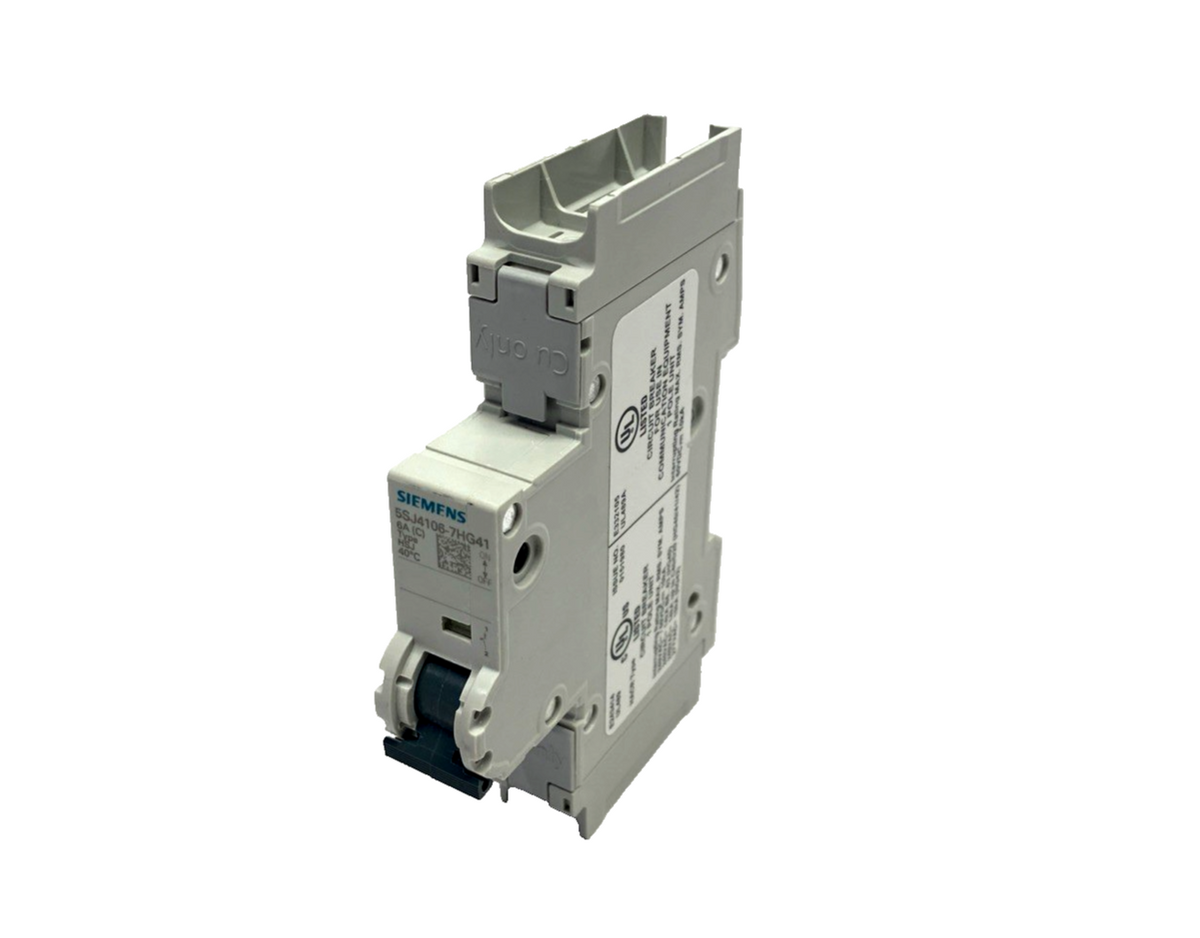 Siemens 5SJ4106-7HG41 Miniature Circuit Breaker 240V 14kA, 1-Pole, C-Trip, 6A - Maverick Industrial Sales