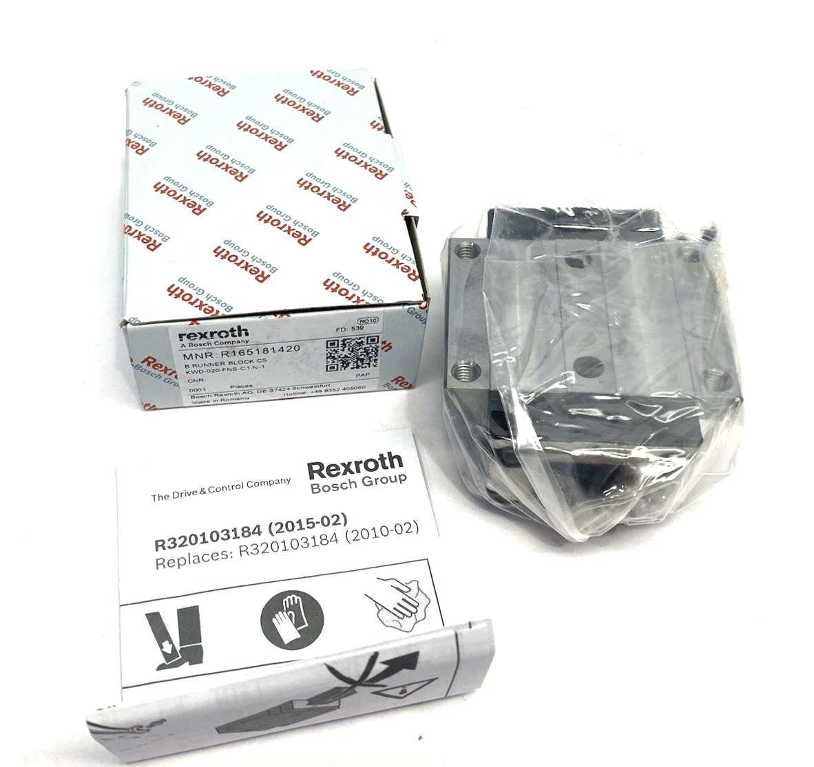 R165181 | Bosch Rexroth 420 Ball Runner Block, Linear Guide KWD-020-FNS-C1-N-1 - New - Maverick Industrial Sales