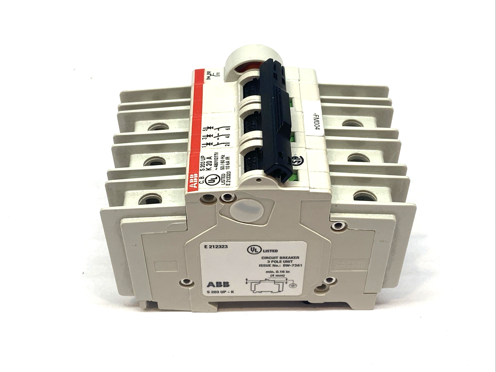 ABB S203U-K20A Circuit Breaker 3-Pole 480Y/277VAC 50/60HZ 10kA - Maverick Industrial Sales