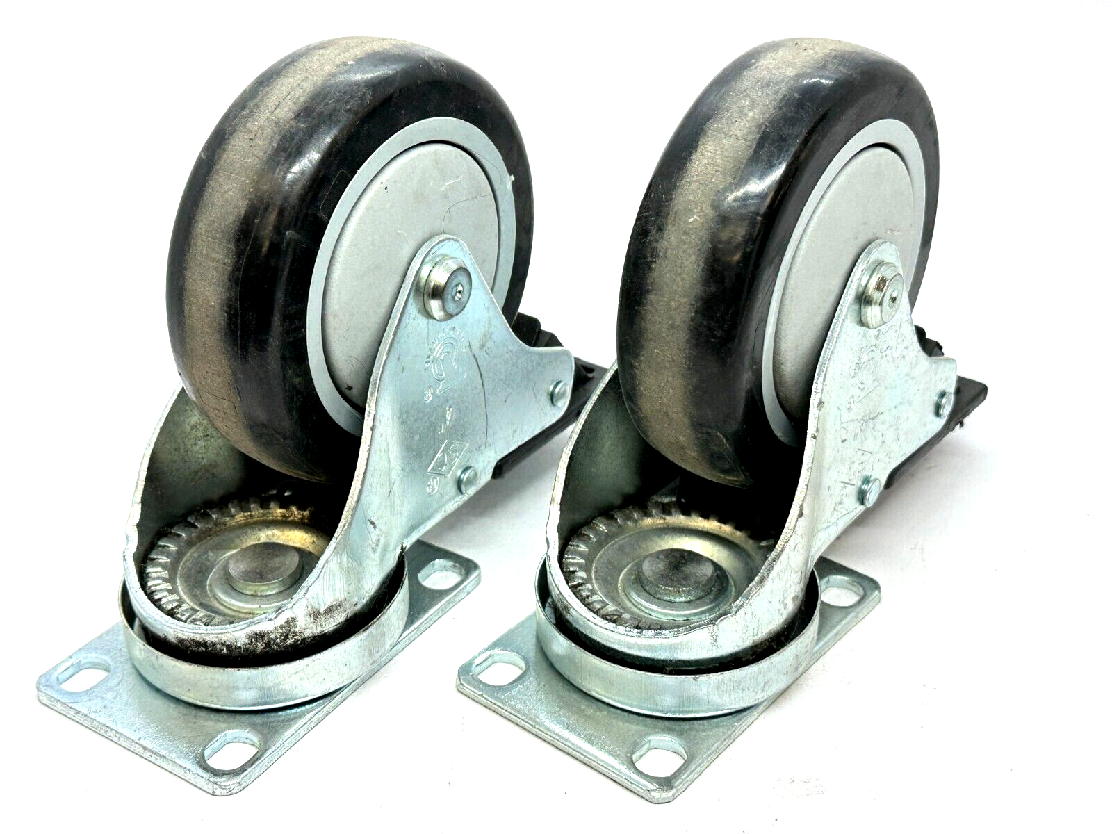 4" SC | Superior Casters 4" S.C. Swivel Locking Caster Wheels LOT OF 2 - Used - Maverick Industrial Sales