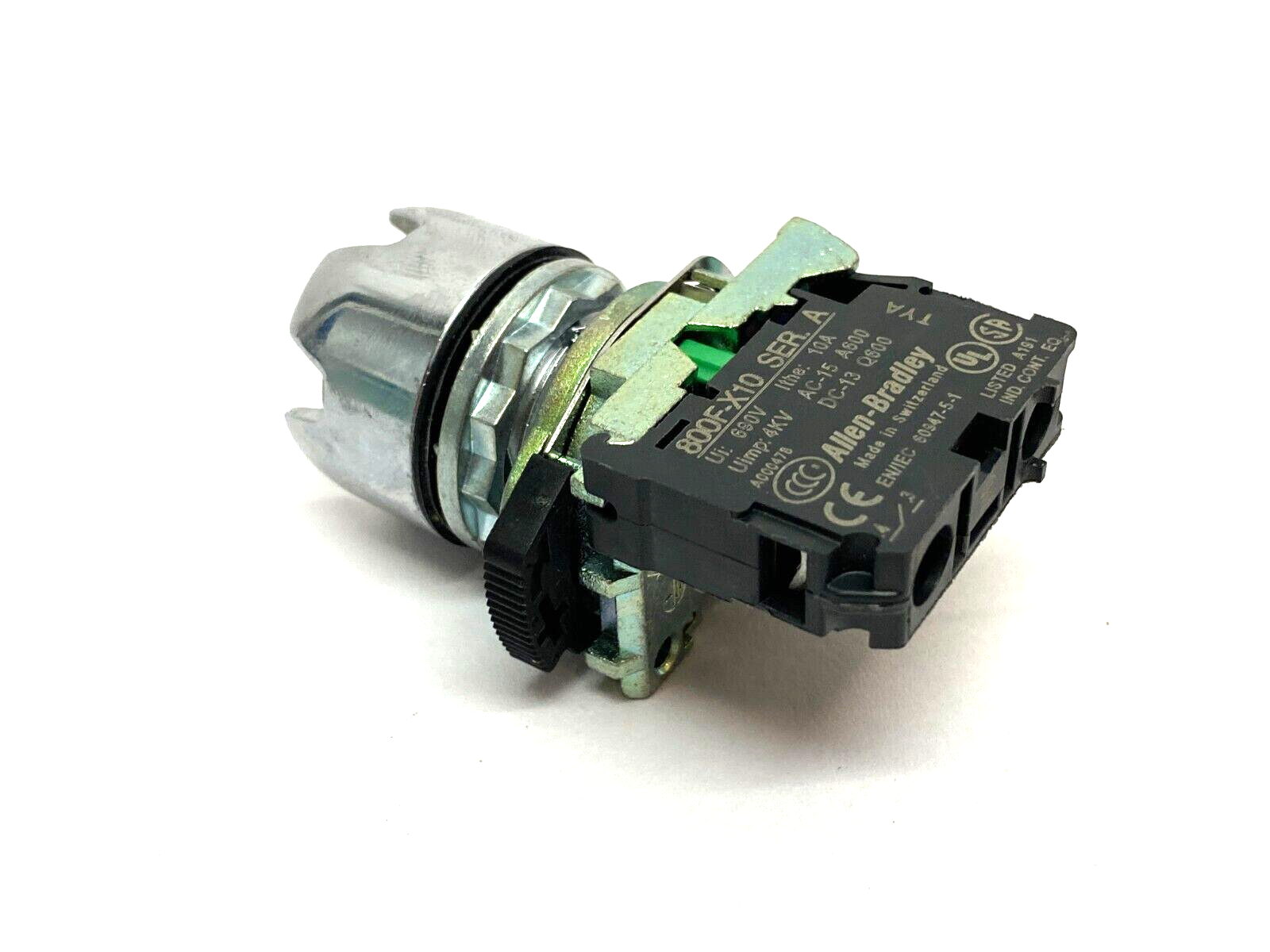 Allen Bradley 800FM-LG7 Shielded Momentary Push Button Illuminated WHITE 1 Cont - Maverick Industrial Sales