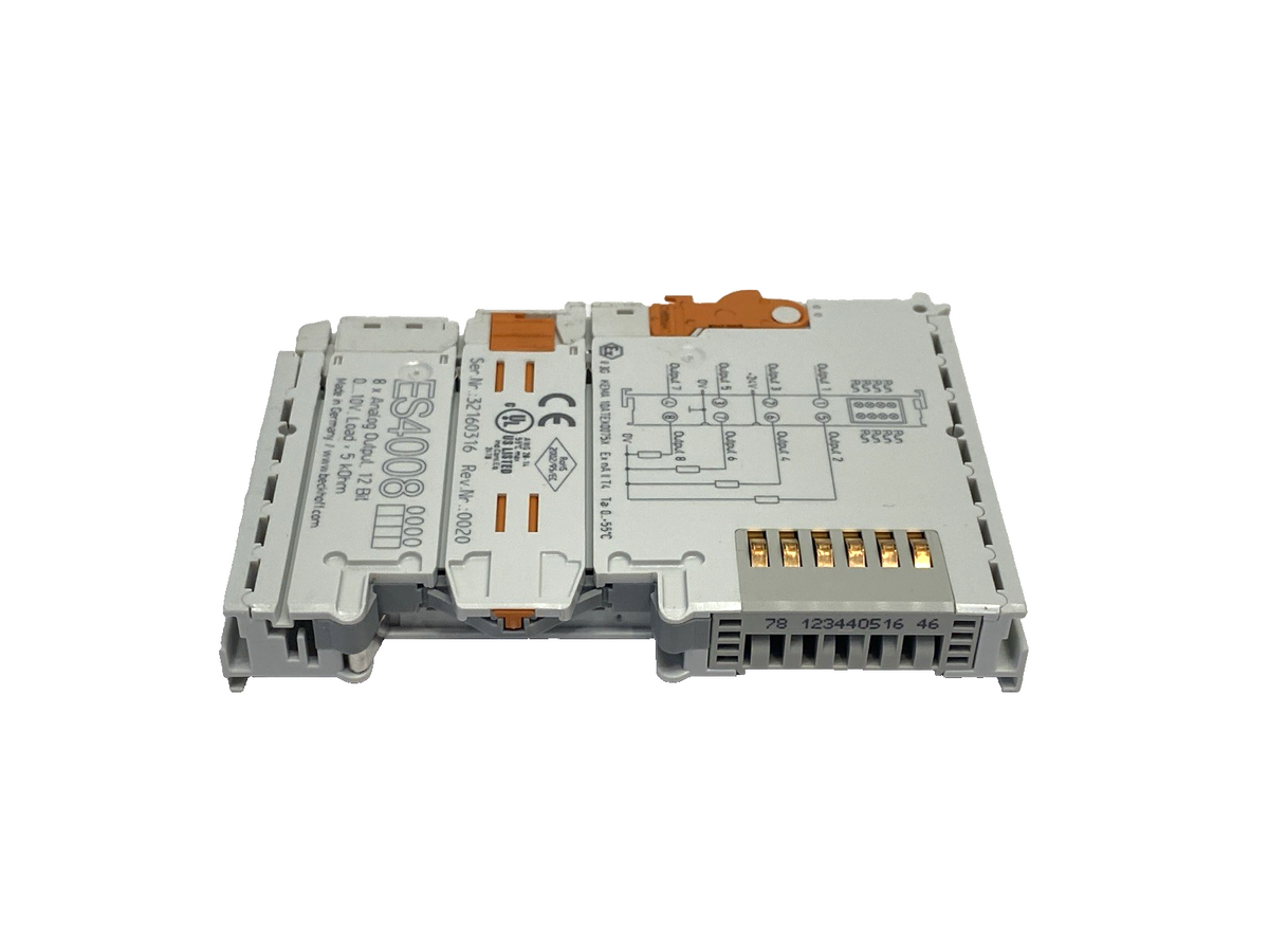 Beckhoff ES4008 Analog Output Terminal, 8-Channel, 12 Bit - Maverick Industrial Sales