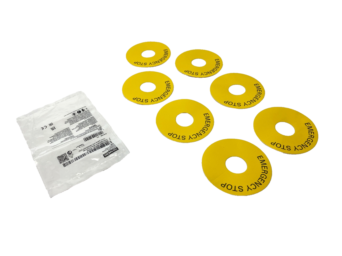 3SU1900-0BC31-0DA0 | Siemens E-Stop Backing Plate Self-Adhesive 23mm ID LOT OF 7 - New – Open box - Maverick Industrial Sales