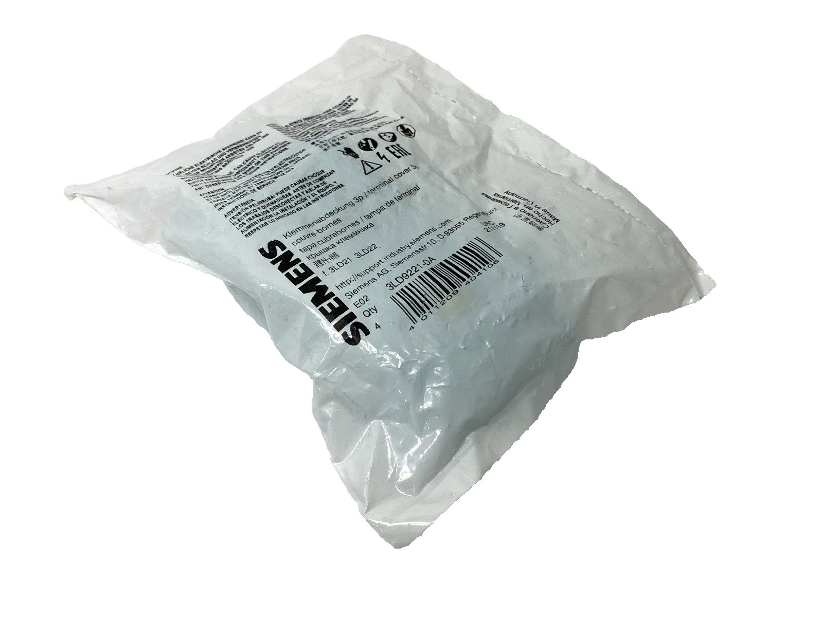 Siemens 3LD9221-0A Terminal Cover 3P, Emergency On-Off Switch Accessory PKG OF 4 - Maverick Industrial Sales