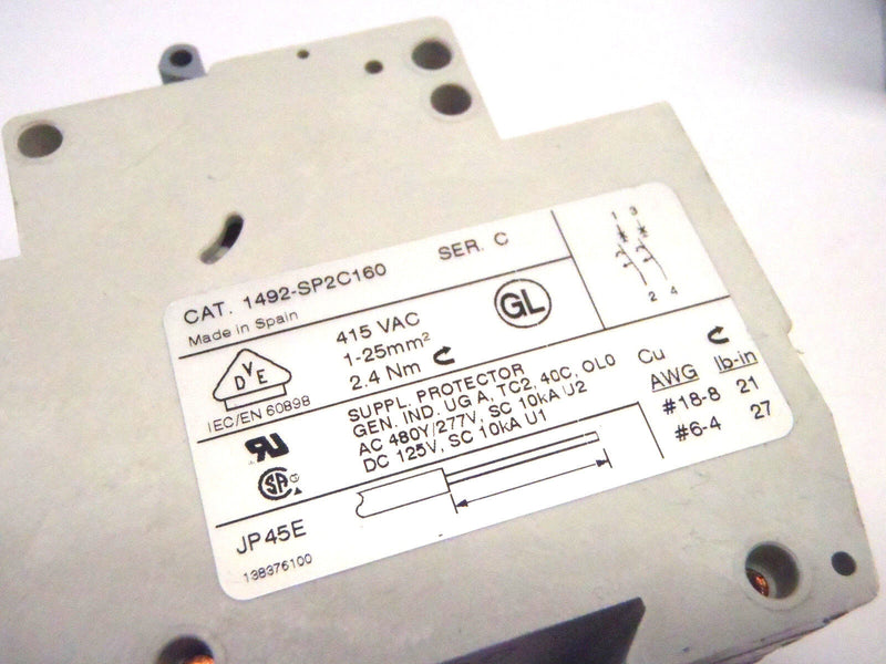 Allen Bradley 1492-SP2C160 Ser.C Mini Circuit Breaker Din Rail Mount - Maverick Industrial Sales