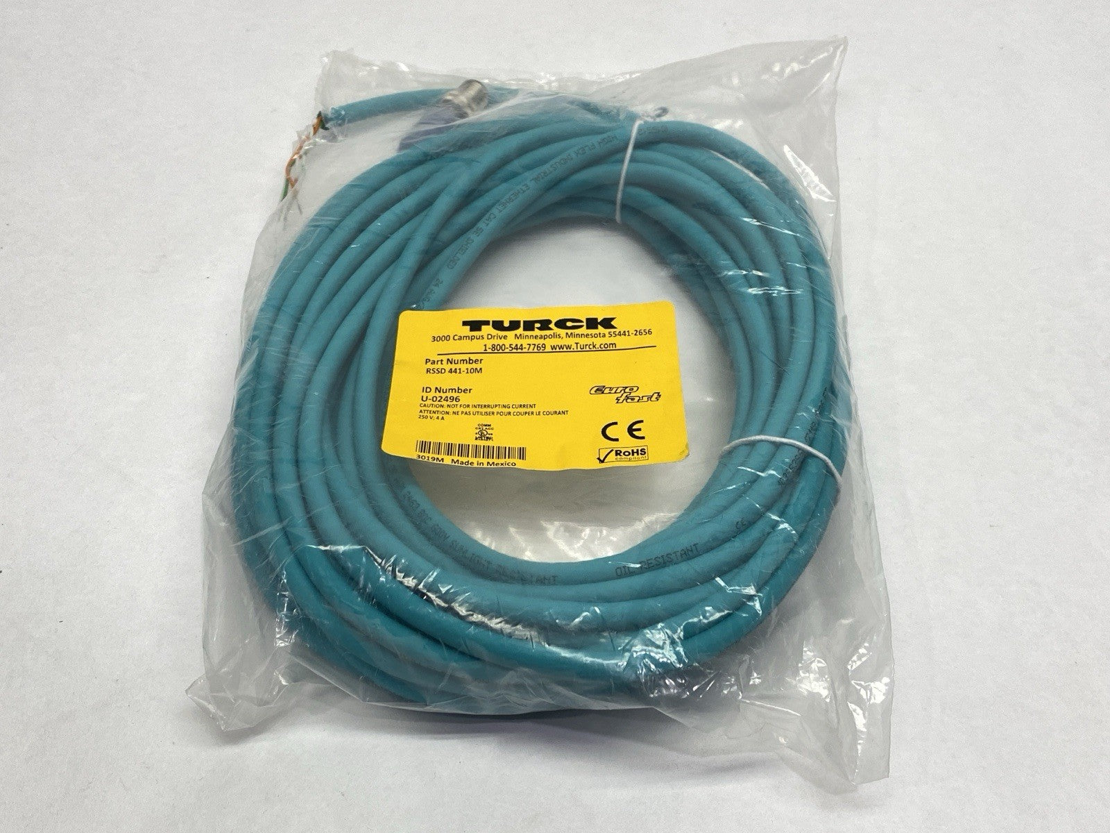 RSSD 441-10M | Turck Industrial Ethernet Cable 10m Length U-02496 - New - Maverick Industrial Sales