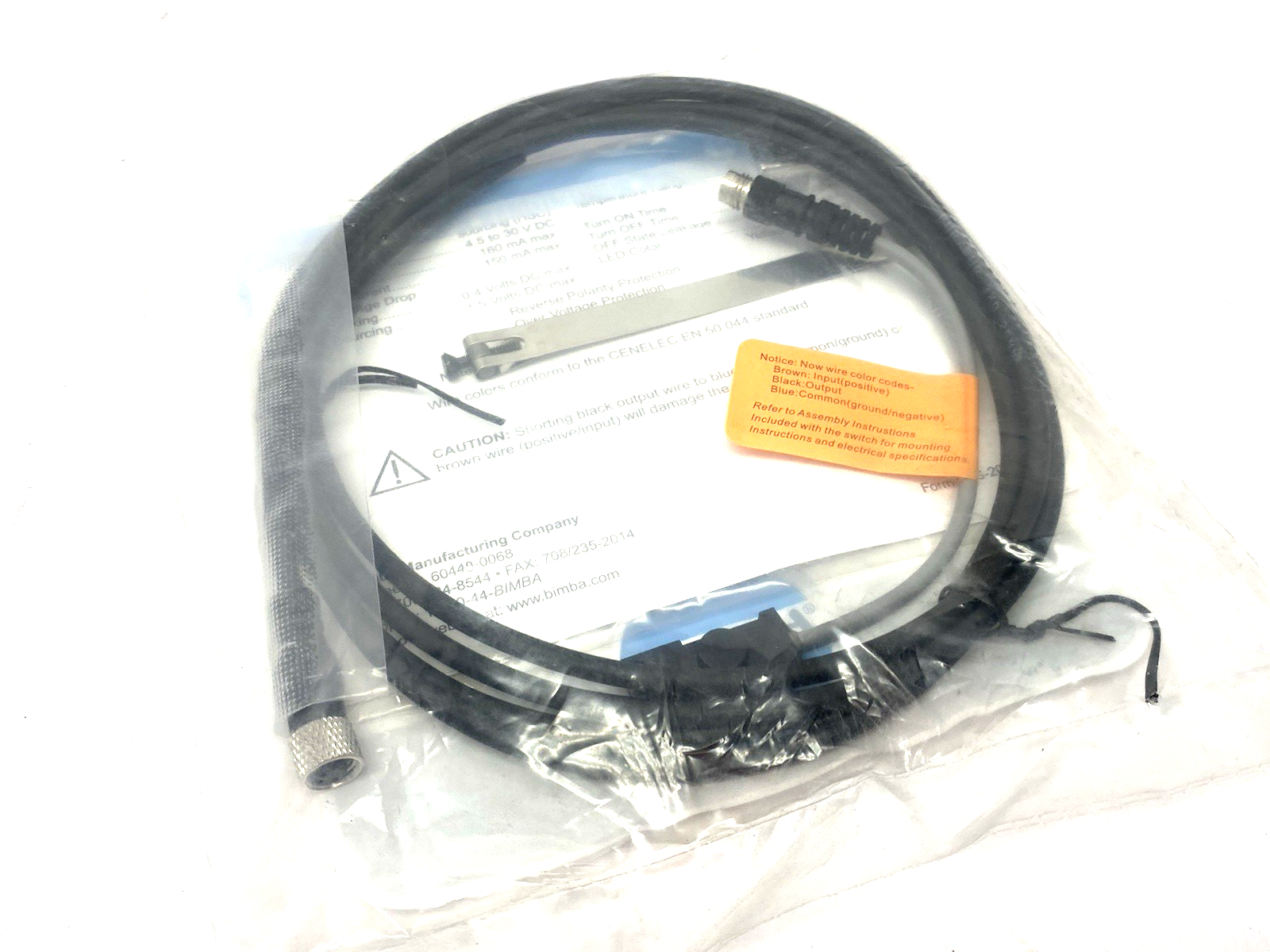 HSCQC-12 | Bimba Current Sourcing PNP Solid State Switch, 2m Mating Cable - New - Maverick Industrial Sales