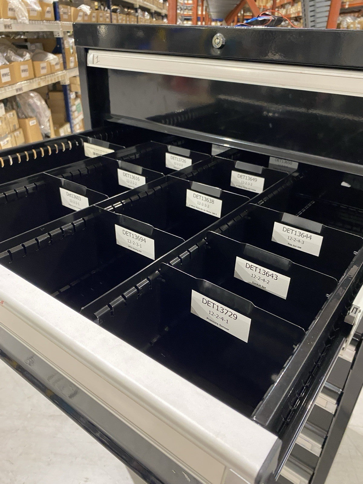 ULINE H-8422 Modular Drawer Cabinet 9 Drawer 29 x 29 x 62" - Maverick Industrial Sales