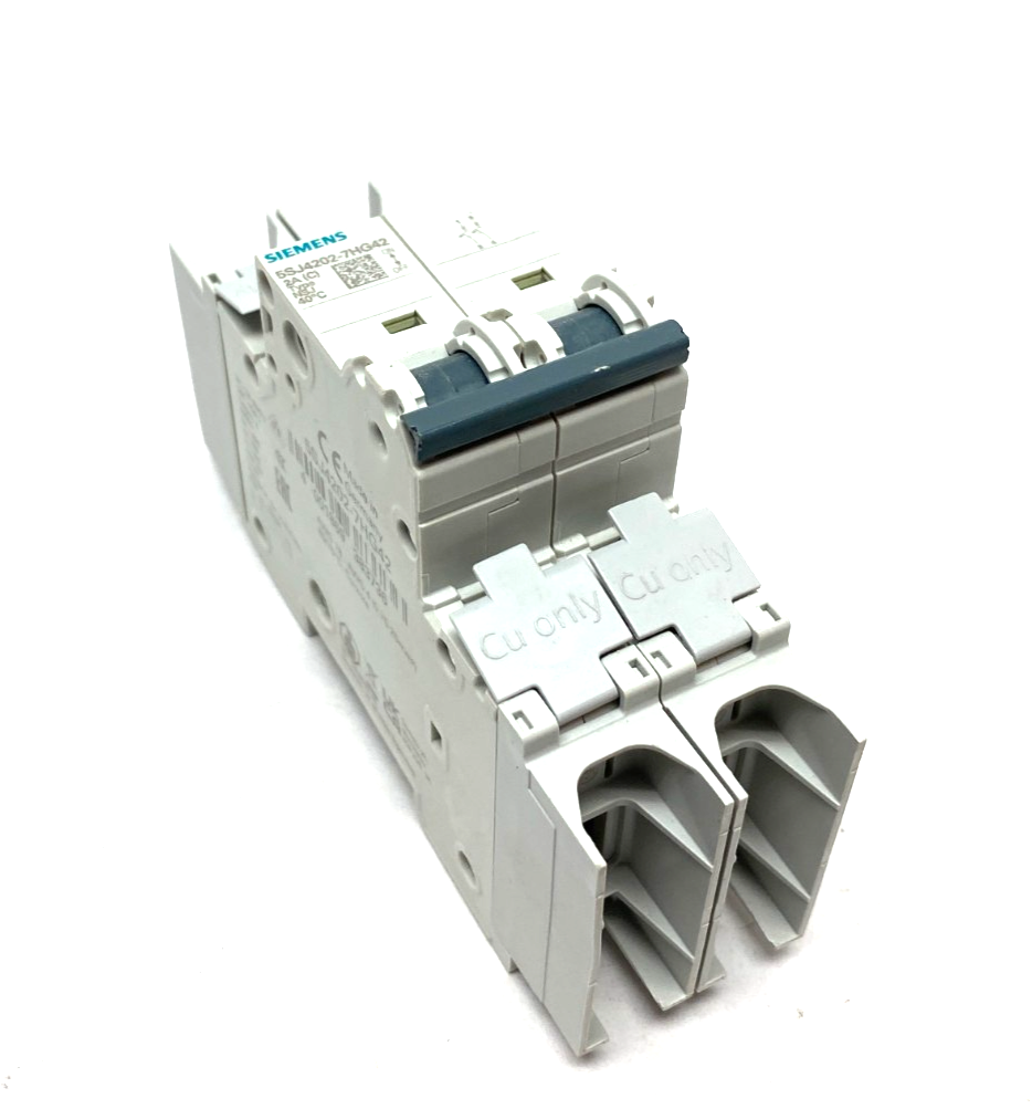 Siemens 5SJ4202-7HG42 Miniature Circuit Breaker 2-Pole - Maverick Industrial Sales