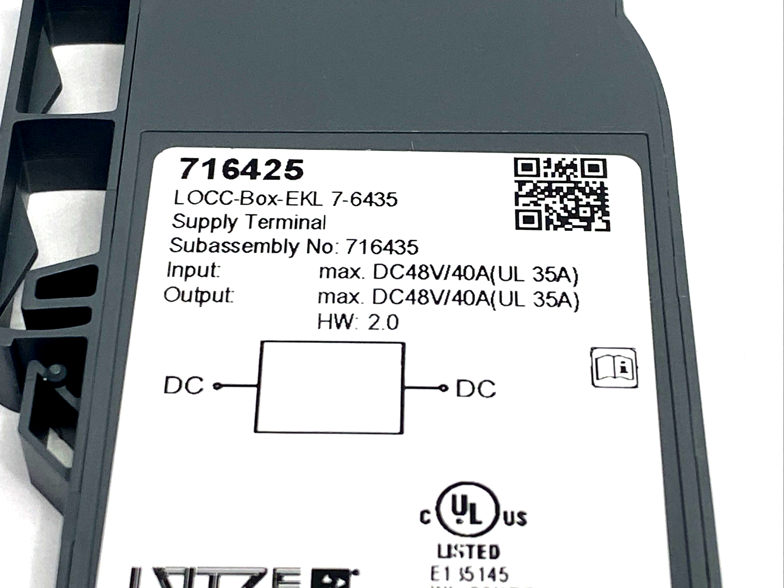 716425 | Lutze LOCC-Box-EKL 7-6435 Supply Terminal & LOCC-Box-EB 7-6536 End Block - New – Open box - Maverick Industrial Sales