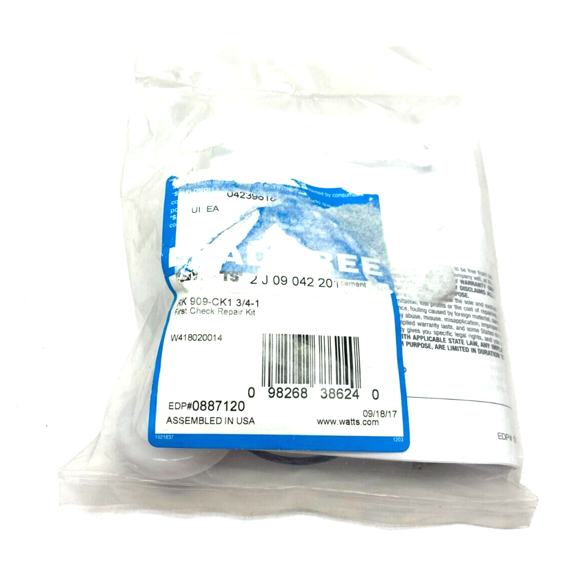 Watts RK 909-CK2 3/4-1 Backflow Prevention Check Valve Repair Kit - Maverick Industrial Sales