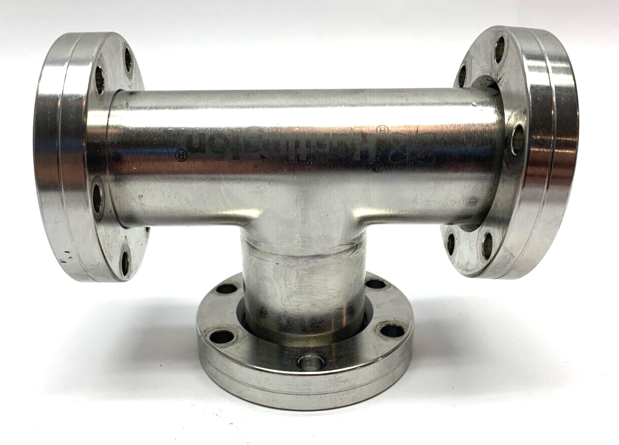 Huntington VF-151 Stainless Steel UHV Tee Fitting 2 Rotatable Flange 1 Locked - Maverick Industrial Sales