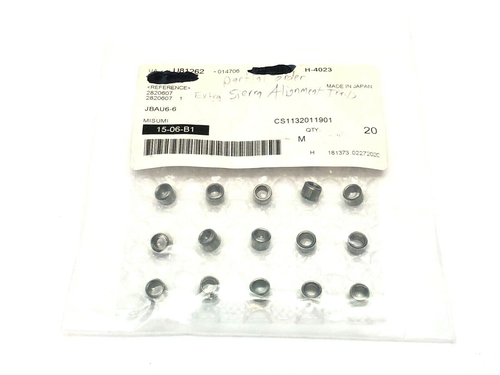 Misumi JBAU6-6 Straight Standard Bushing for Locating Pin - Maverick Industrial Sales