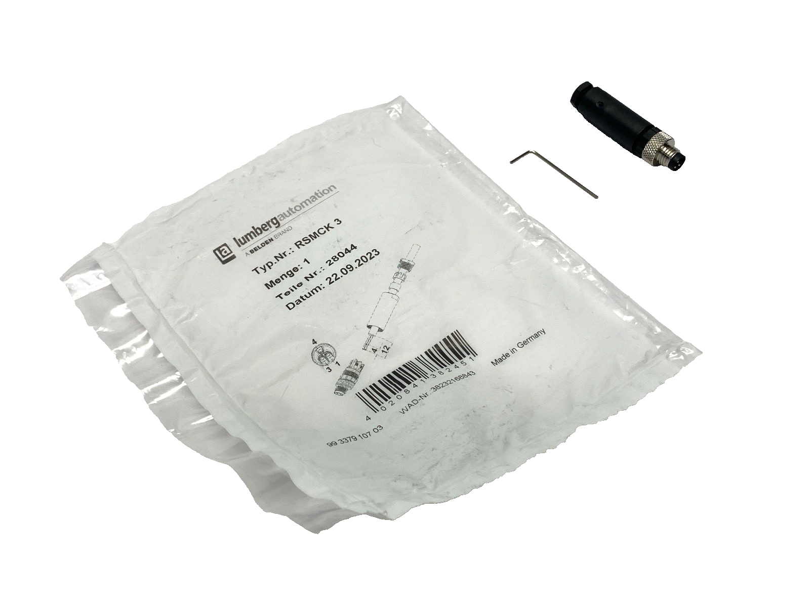 Lumberg Automation RSMCK 3 Connector 3-Pole M8 28044 - Maverick Industrial Sales