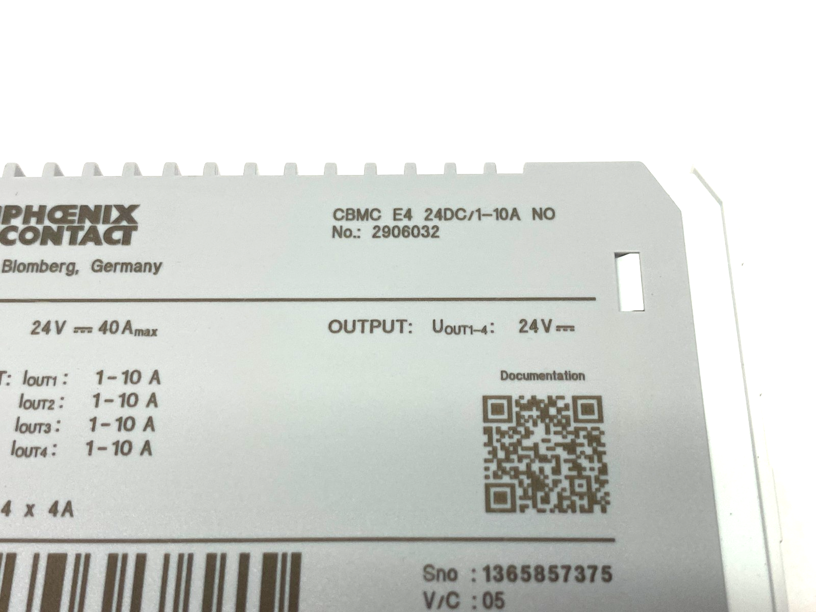 Phoenix Contact CBMC E4 24DC/1-10A NO Electronic Circuit Breaker 2906032 - Maverick Industrial Sales