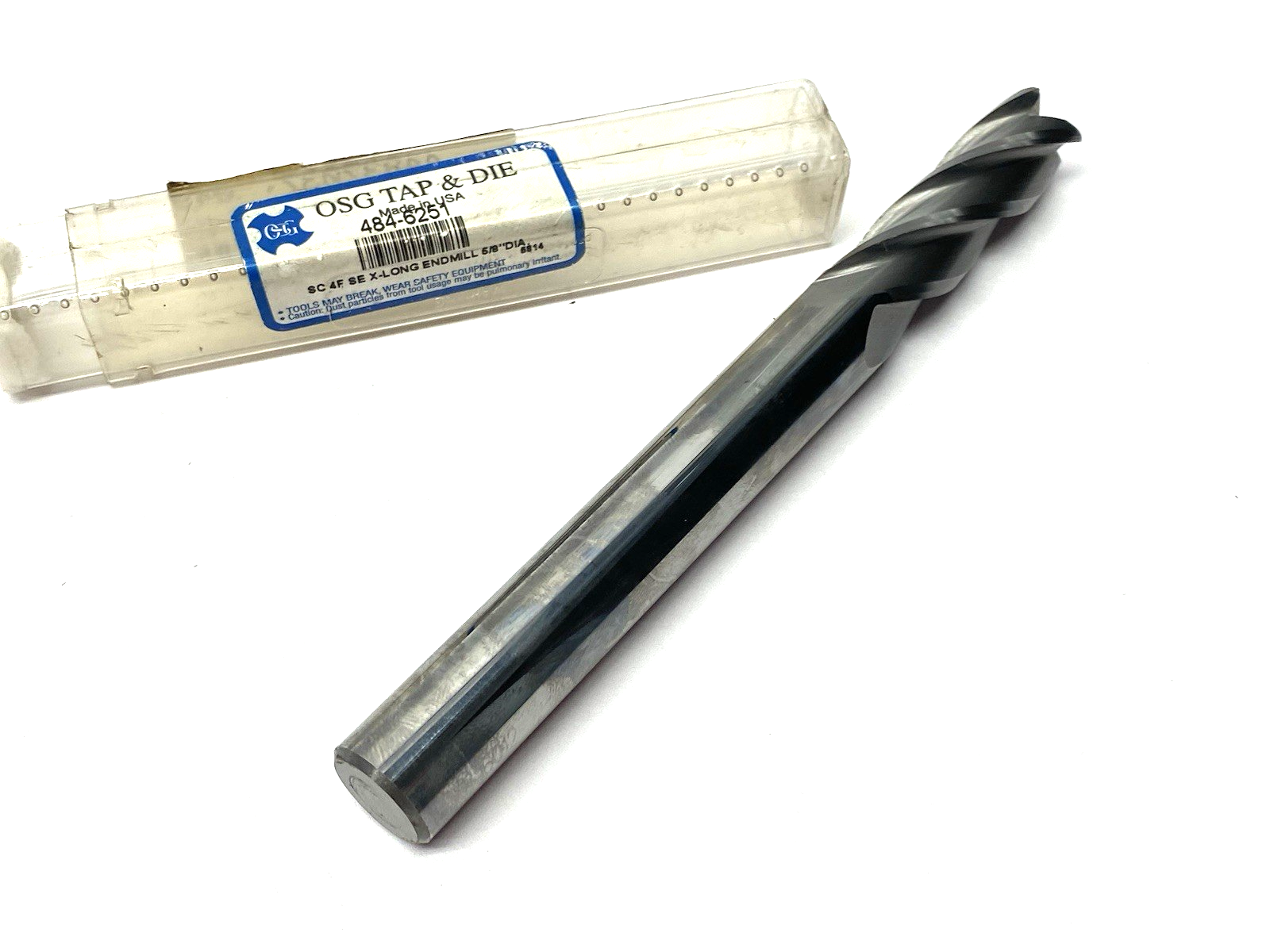 OSG 484-6251 Extra-Long End Mill, Bright Finish, CARBIDE 5/8 X 5/8 4FL EX-LONG - Maverick Industrial Sales