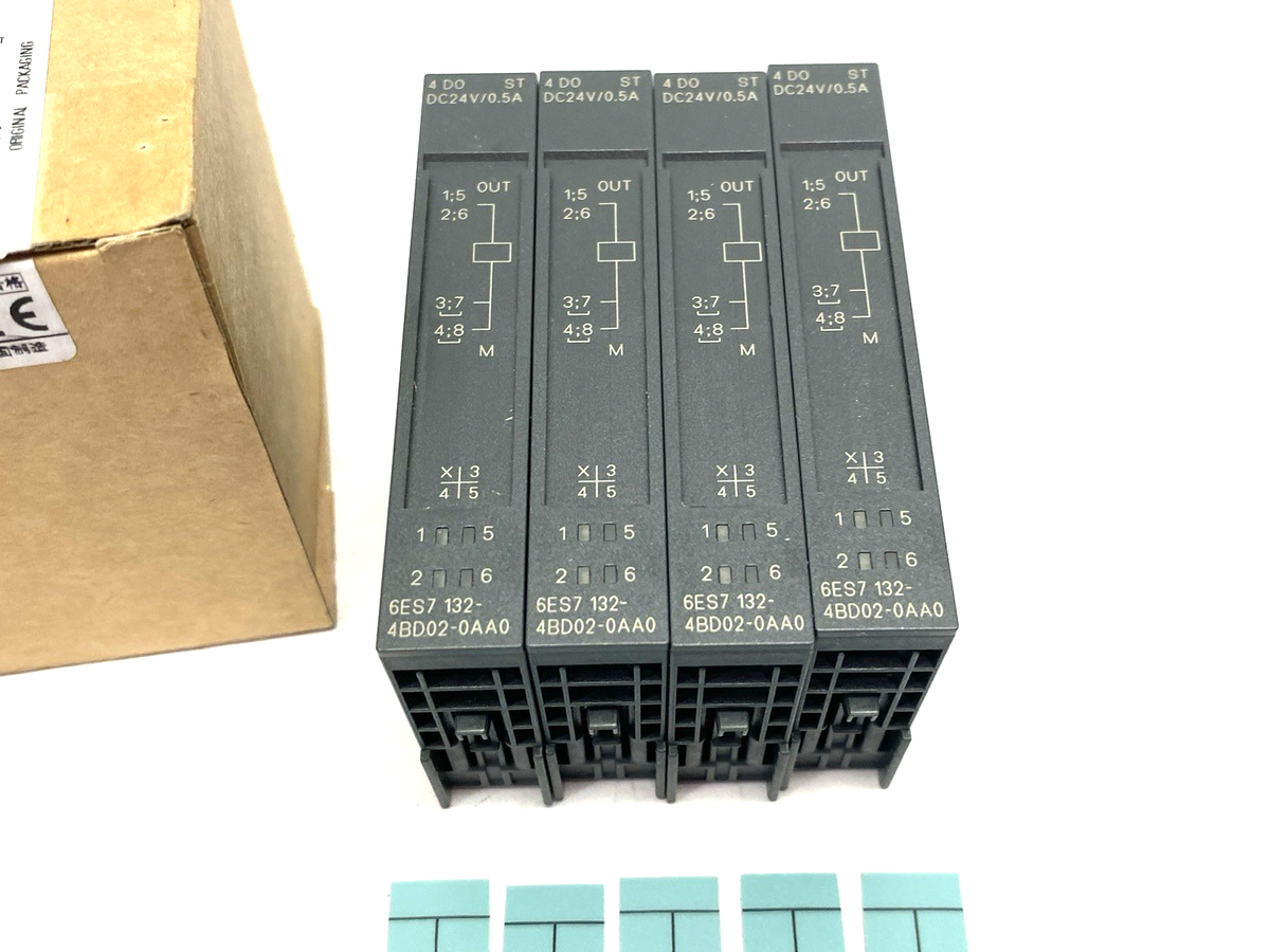 6ES7132-4BD02-0AA0 | Siemens SIMATIC DP ET200S Ele. Module 4 DO Standard, BOX OF 4 - New – Open box - Maverick Industrial Sales