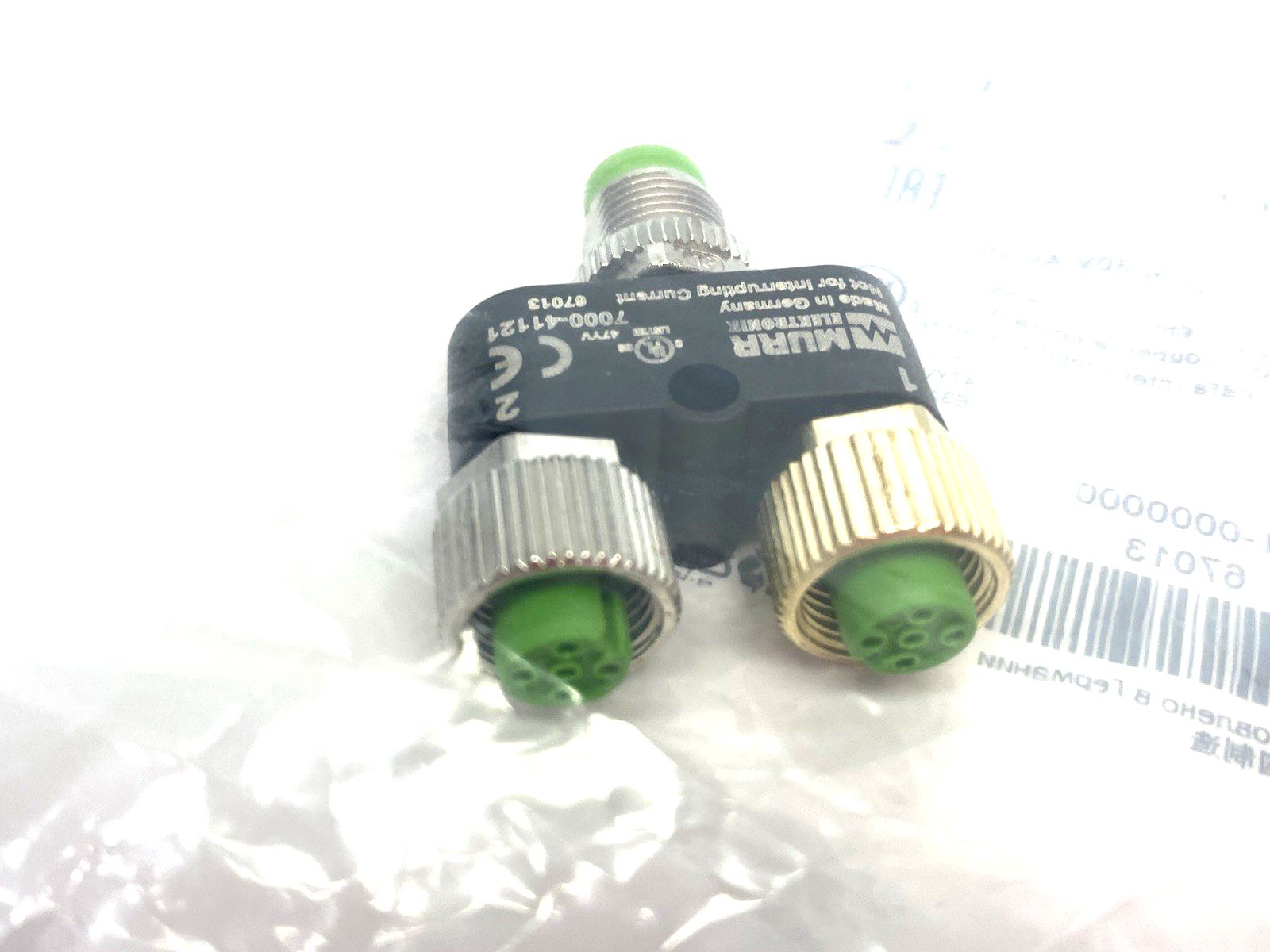 7000-41121-0000000 | Murrelektronik T-Coupler M12 male / 2x M12 female A-cod. - New - Maverick Industrial Sales