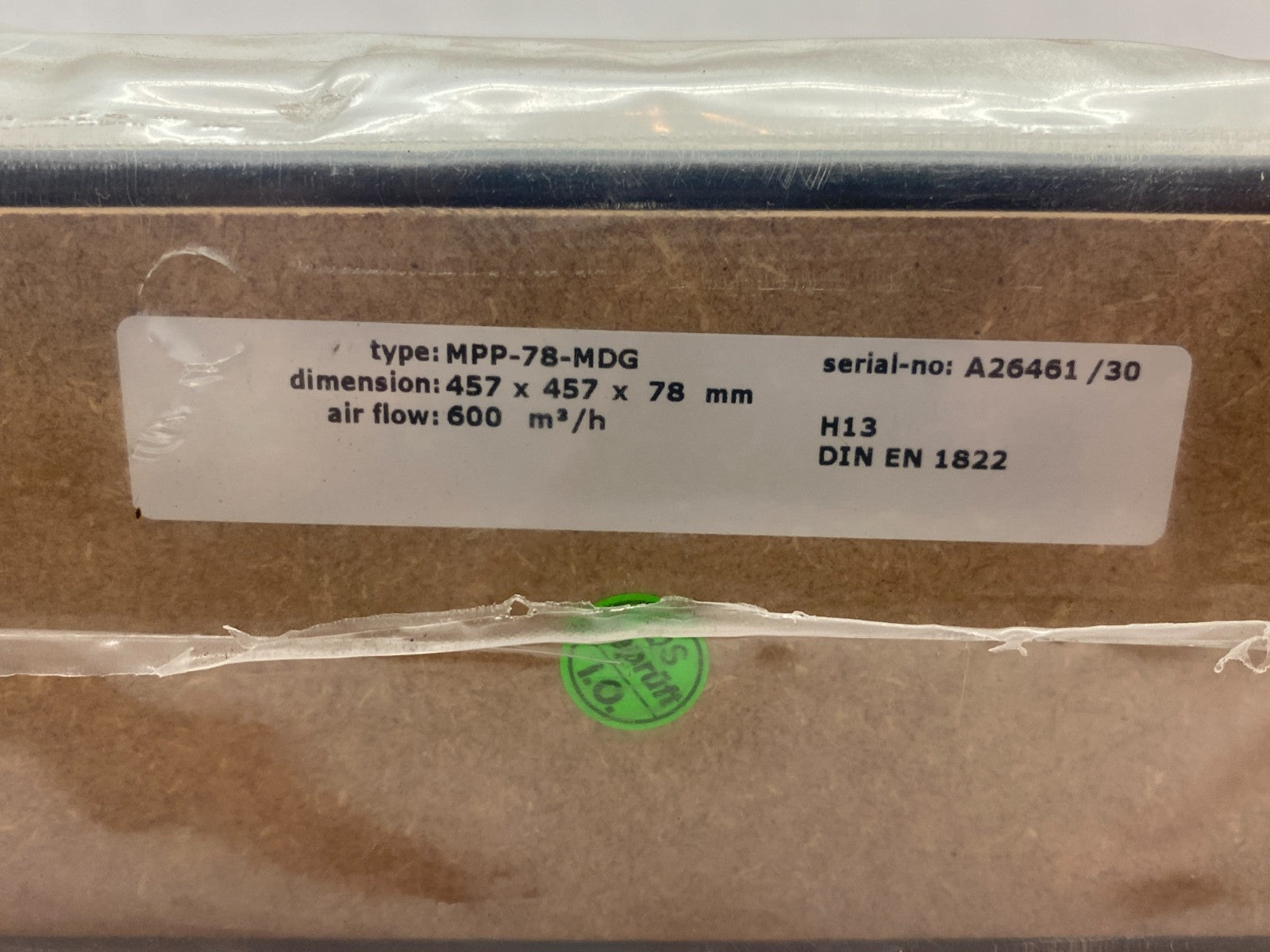 MPP-78-MDG Particle Filter H13 457mm x 457mm x 78mm - Maverick Industrial Sales