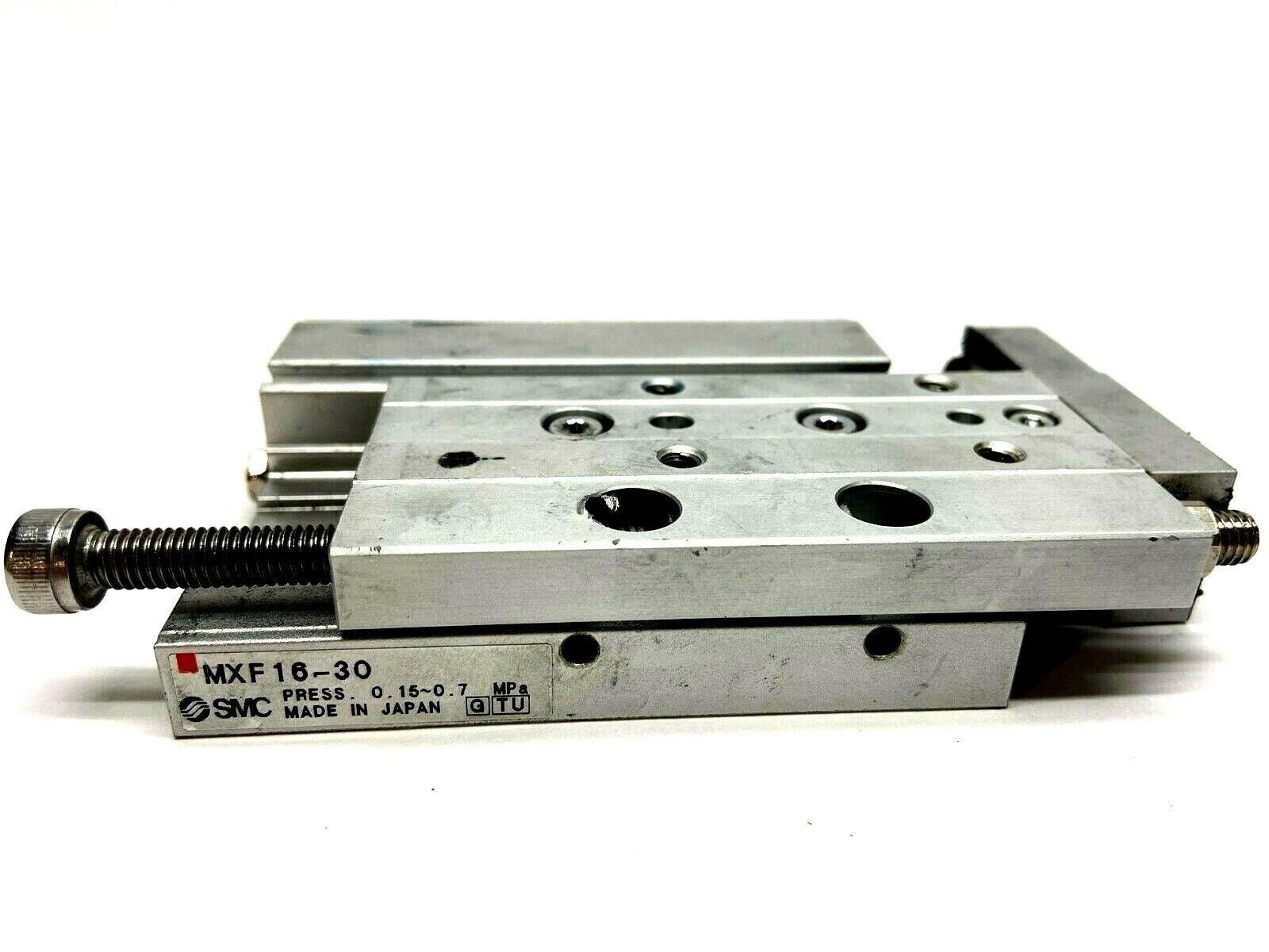 MXF16-30 | SMC Pneumatic Guided Cylinder 16mm Bore 30mm Stroke- For parts or not working - Maverick Industrial Sales