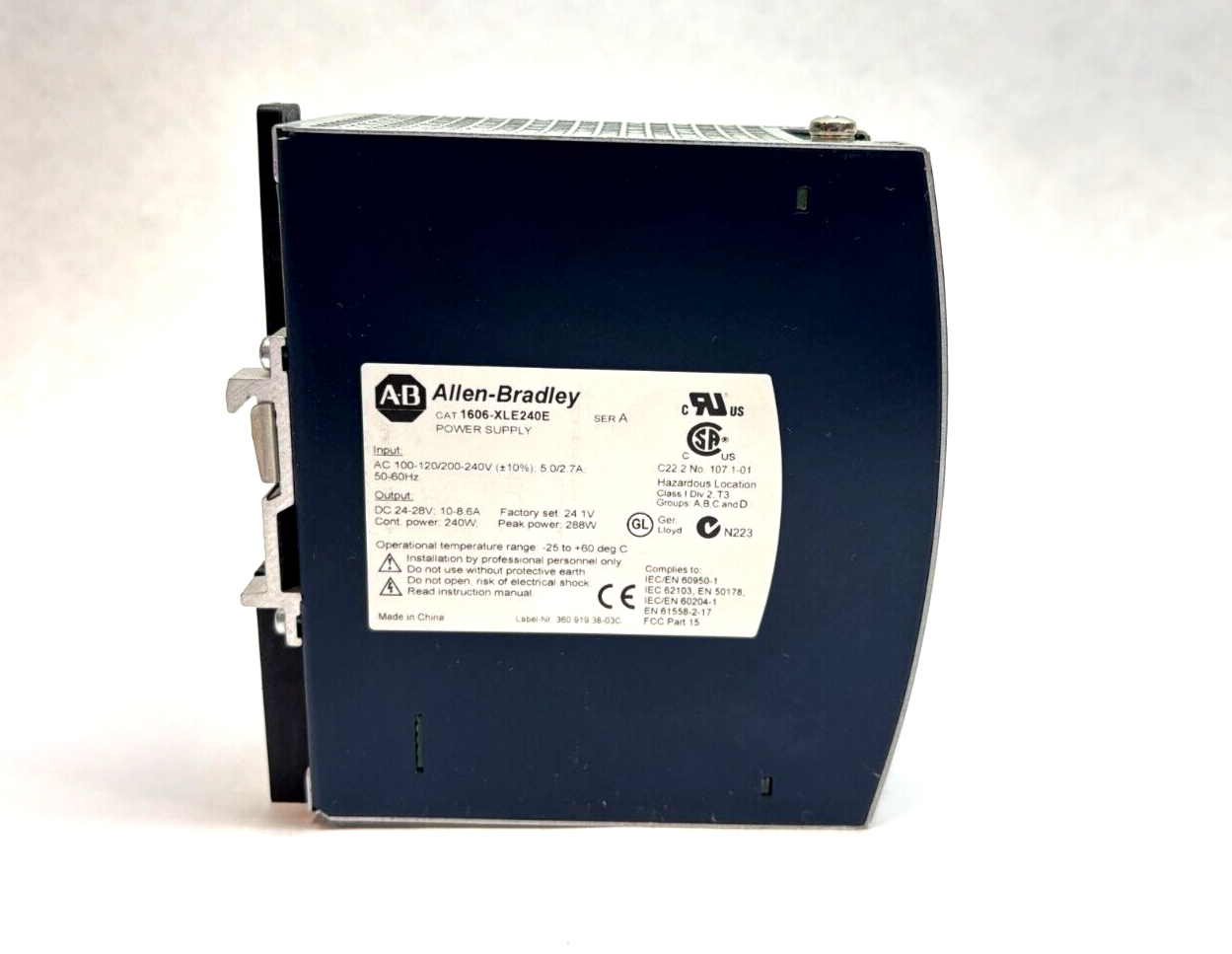 Allen Bradley 1606-XLE240E Ser. A Power Supply, 24-28VDC - Used - Maverick Industrial Sales