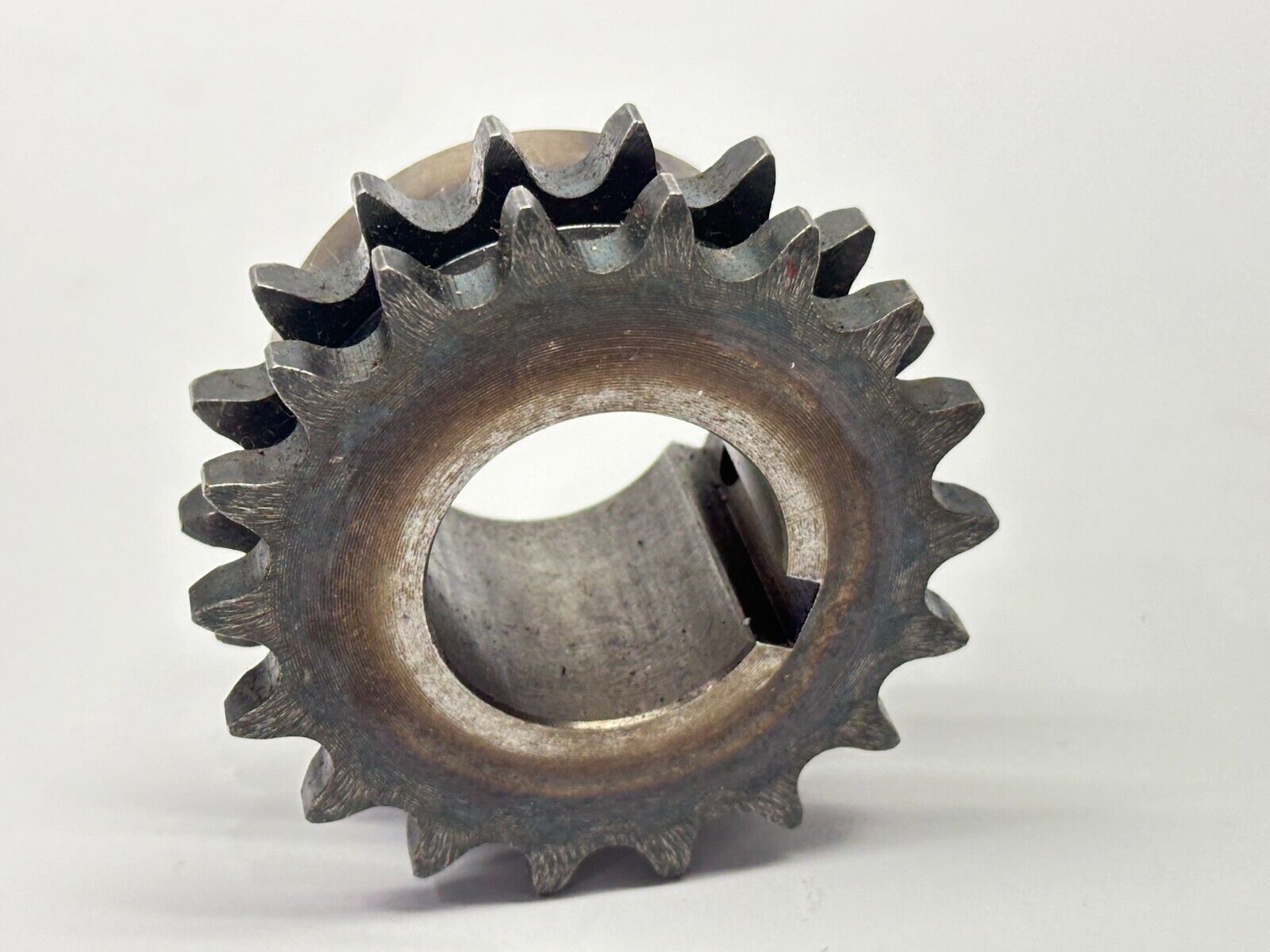 Double Roller Chain Sprocket 18 Teeth 1-3/8" Bore 3-1/8" OD 5/16" Key - Maverick Industrial Sales