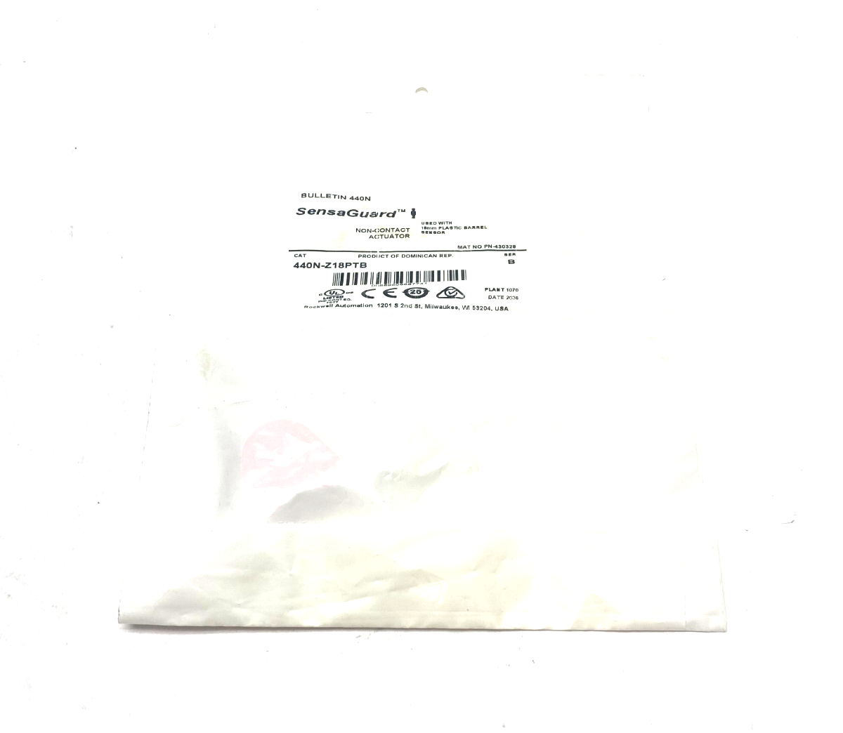 Allen Bradley 440N-Z18PTB Ser. B SensaGuard Non-Contact Actuator 18mm - Maverick Industrial Sales