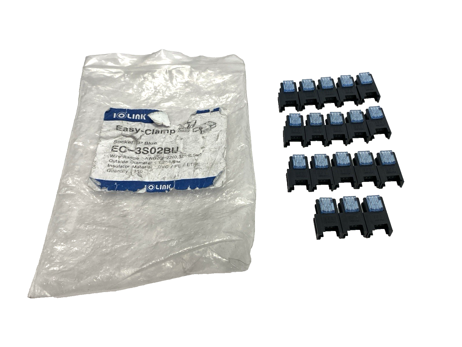Samwon Act EC-3S02BU IOLINK Blue Socket Connector AWG20-22 3P LOT OF 18 - Maverick Industrial Sales
