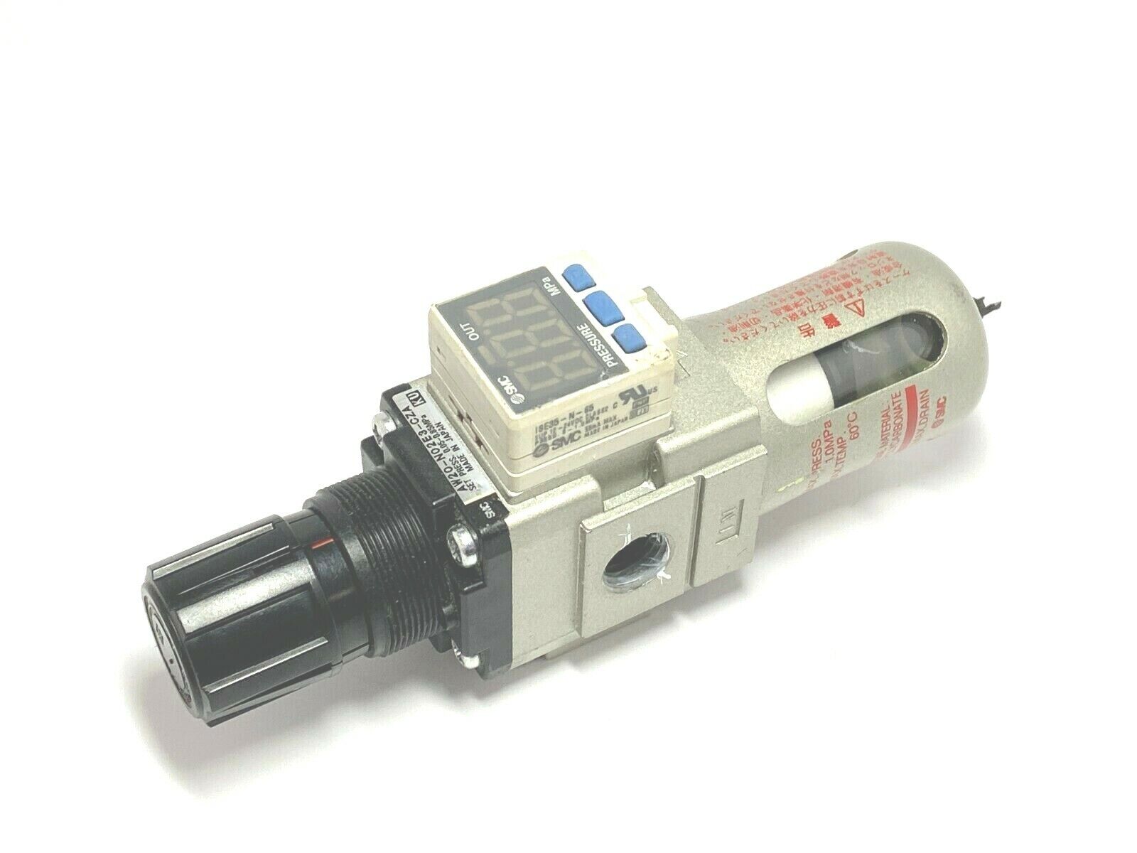 SMC AW20-N02E3-CZA Pneumatic Filter With ISE35-N-65 Pressure Switch - Maverick Industrial Sales
