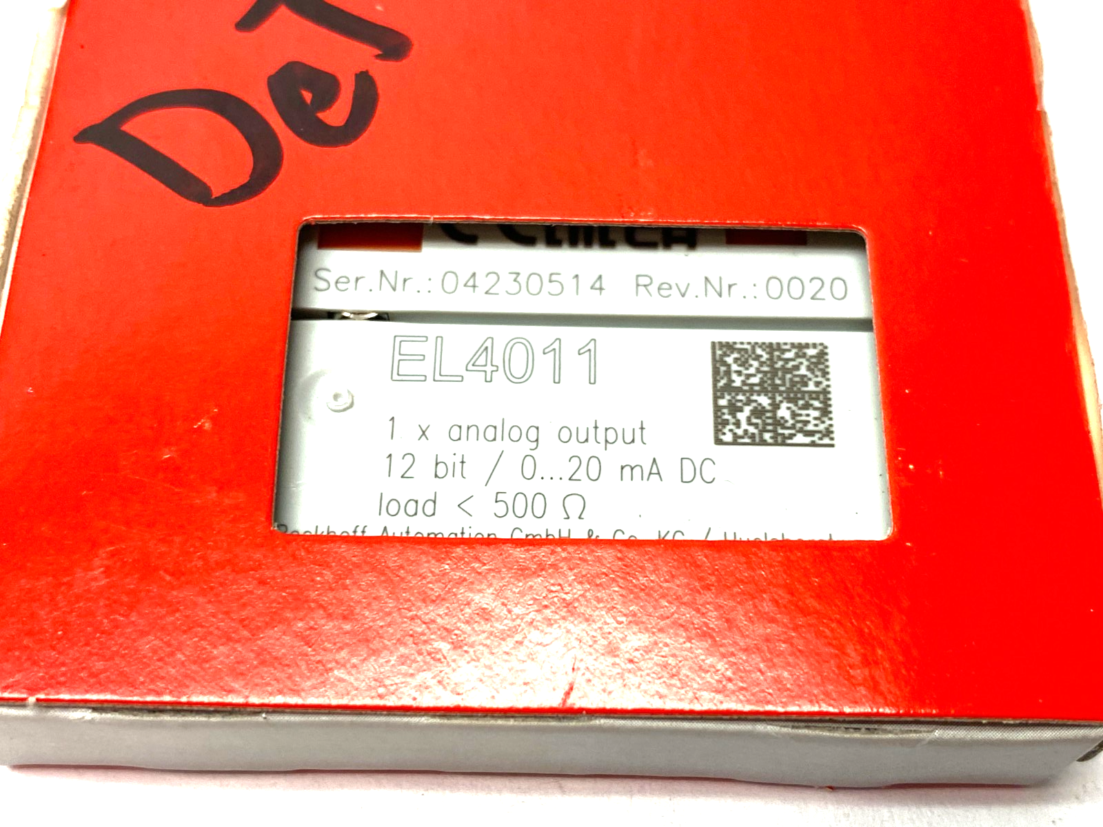 Beckhoff EL4011 EtherCAT 1-Channel Analog Output Terminal 12-Bit - Maverick Industrial Sales