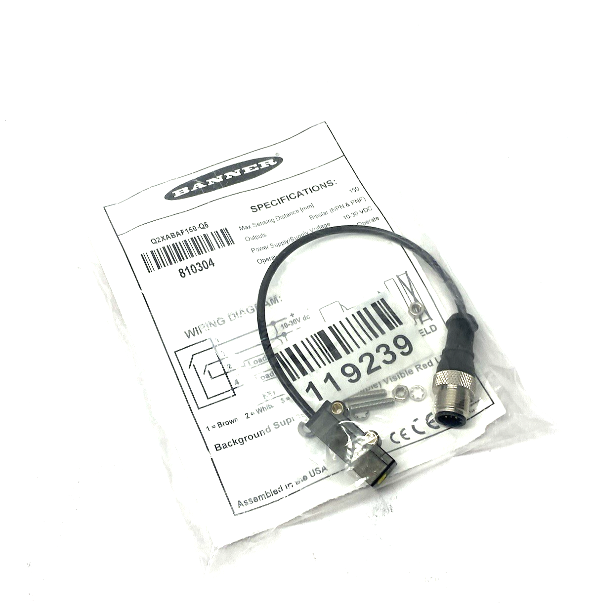 Banner Q2XABAF150-Q5 Adjustable Field Sensor Output: LO (Light Operate) 810304 - Maverick Industrial Sales