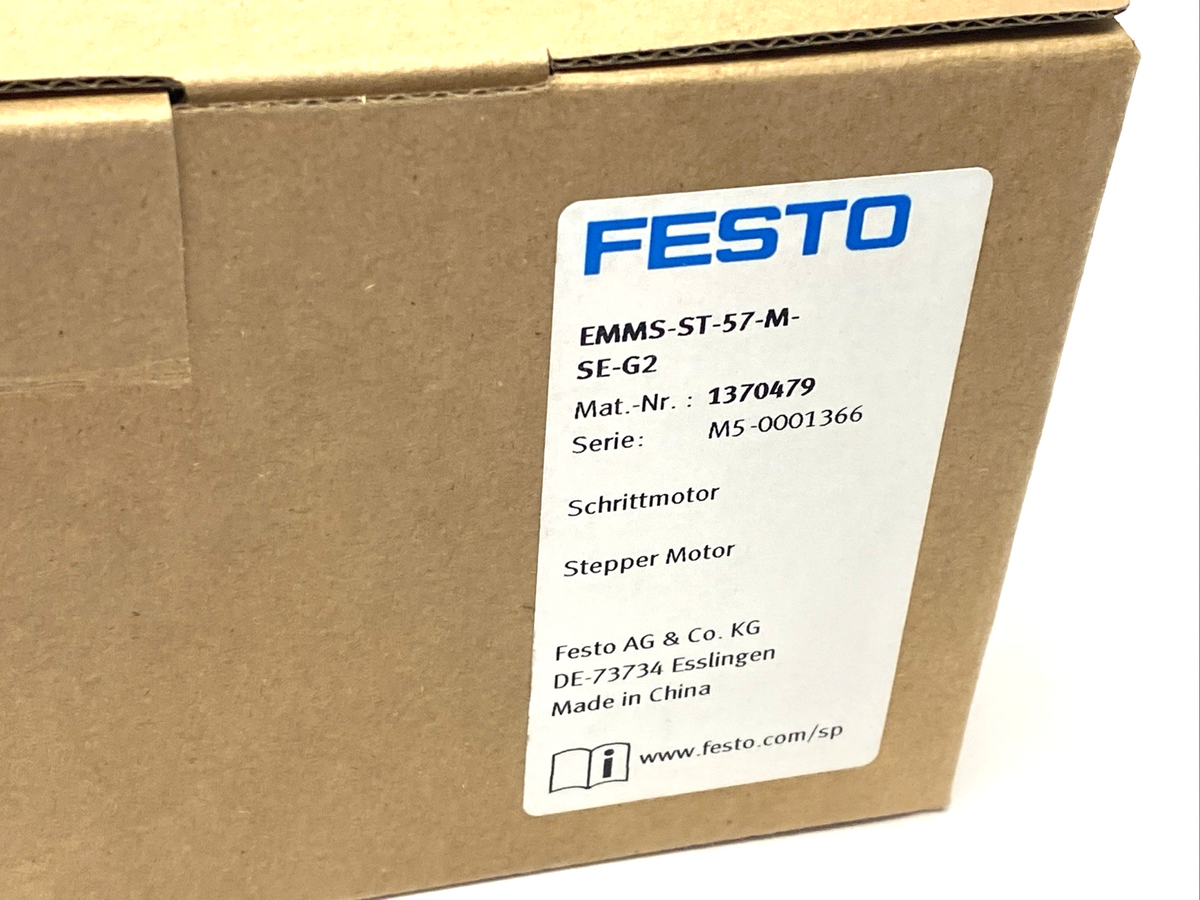Festo EMMS-ST-57-M-SE-G2 Stepper Motor 1940rpm 48VDC 1370479 - Maverick Industrial Sales