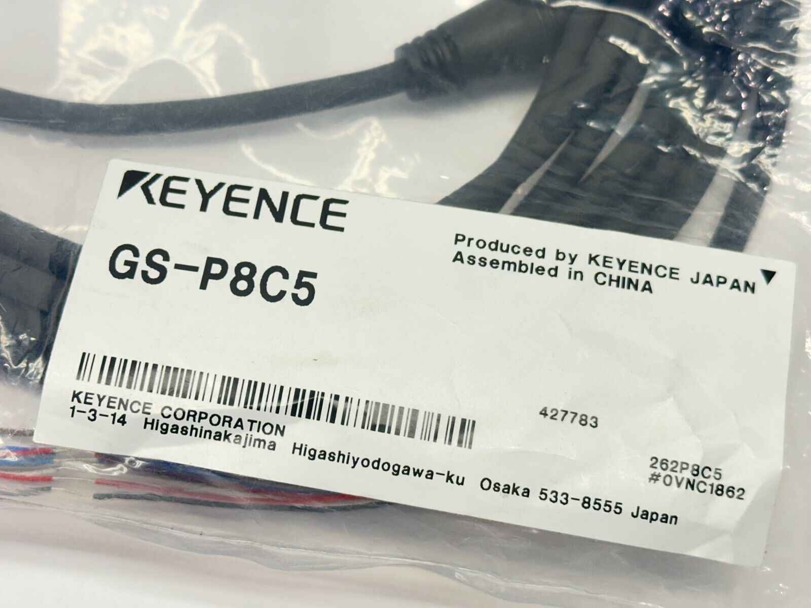 Keyence GS-P8C5 M12 Connector Type Extension Cable Standard Type 8-Pin 5m - Maverick Industrial Sales