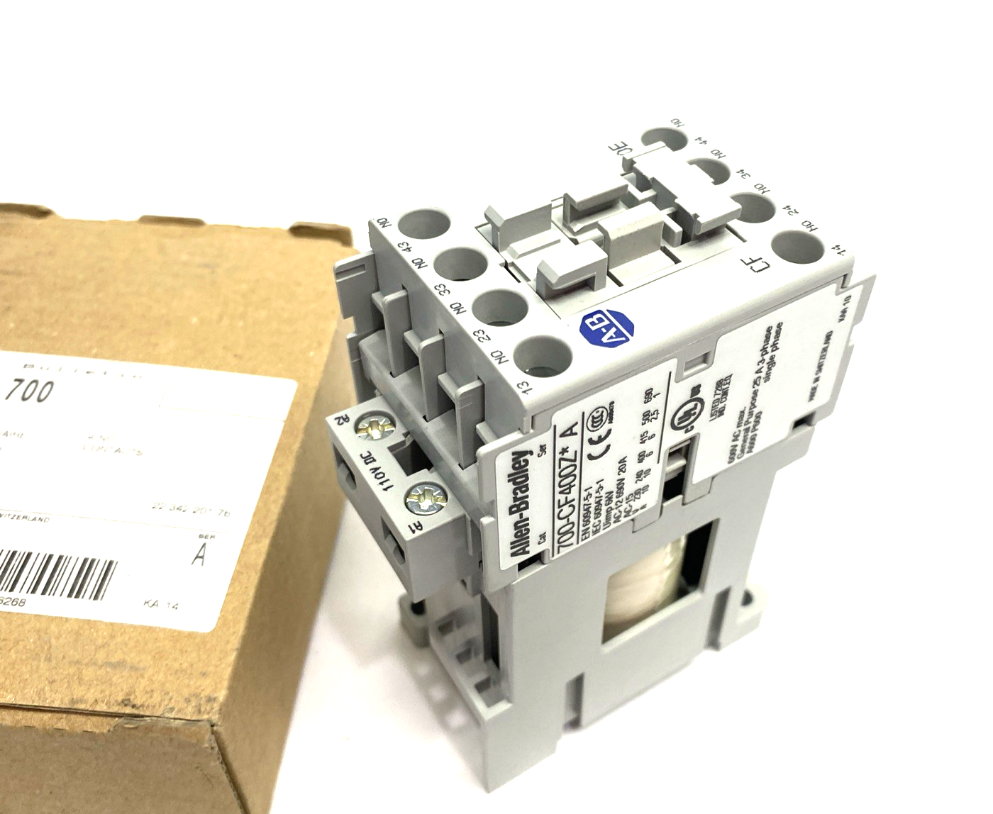 700-CF400ZD | Allen Bradley Ser. A Industrial Control Relay 4 NO Contacts - New – Open box - Maverick Industrial Sales