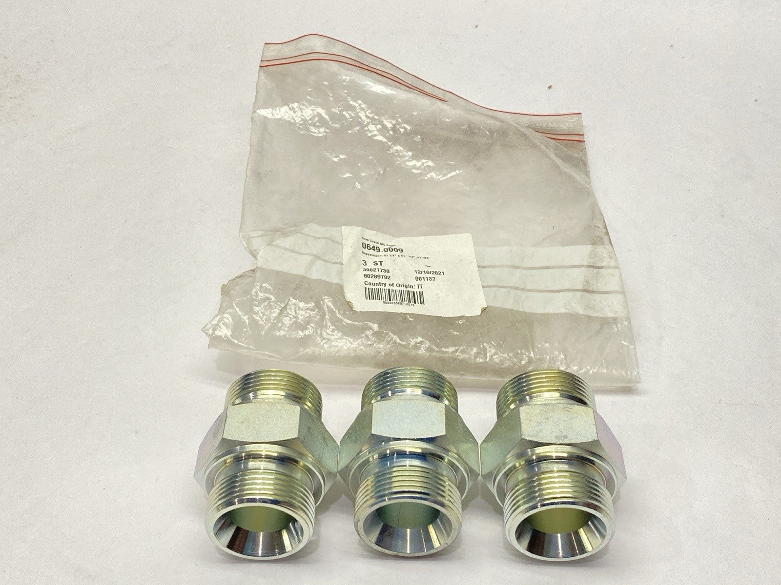 Atlas Copco 0649.0009 Double Nipple 1-1/4" x 1-1/4" NPT ST DN25 LOT OF 3 - Maverick Industrial Sales